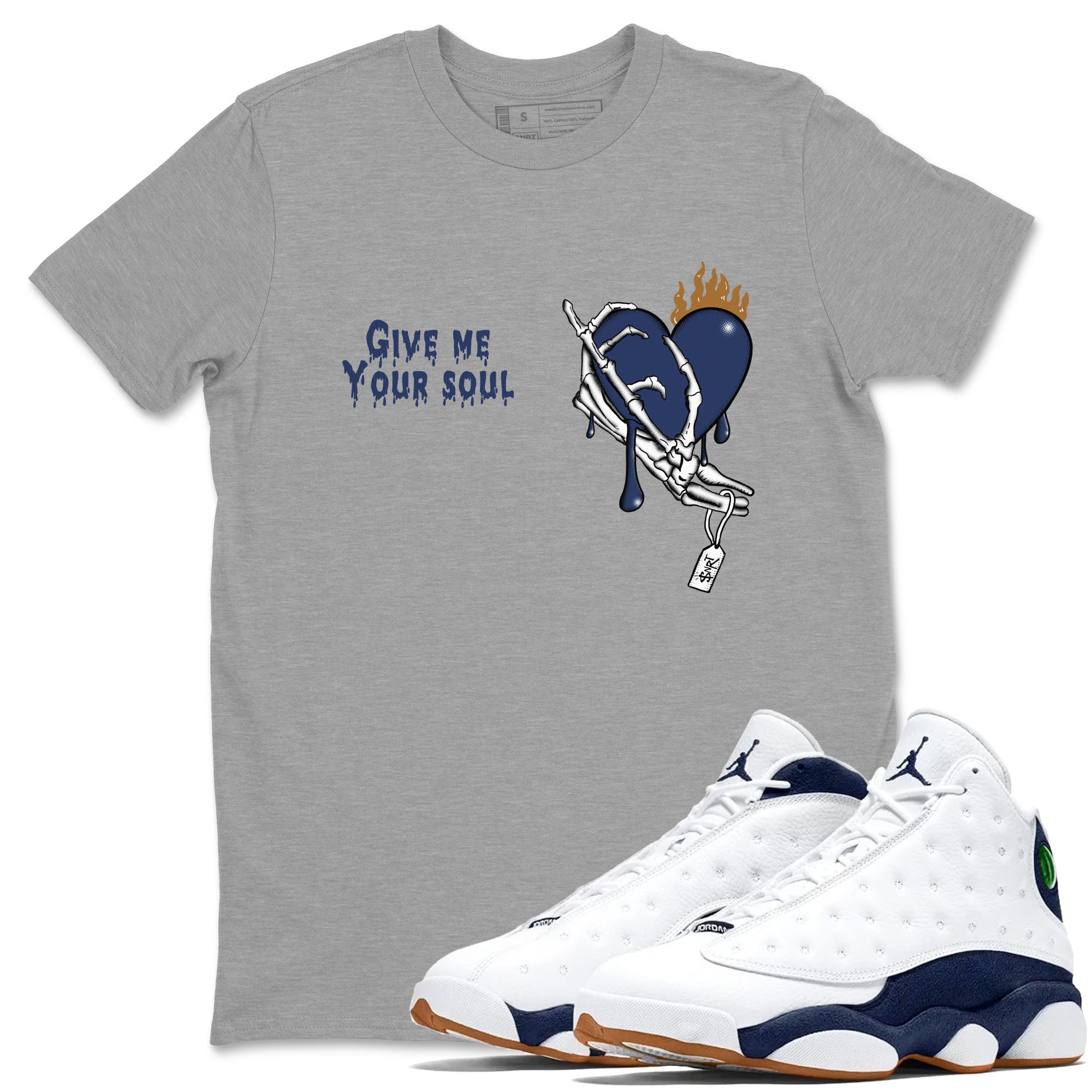 Give Me Your Soul snkmatch Tees - Air Jordan 13 Midnight Navy