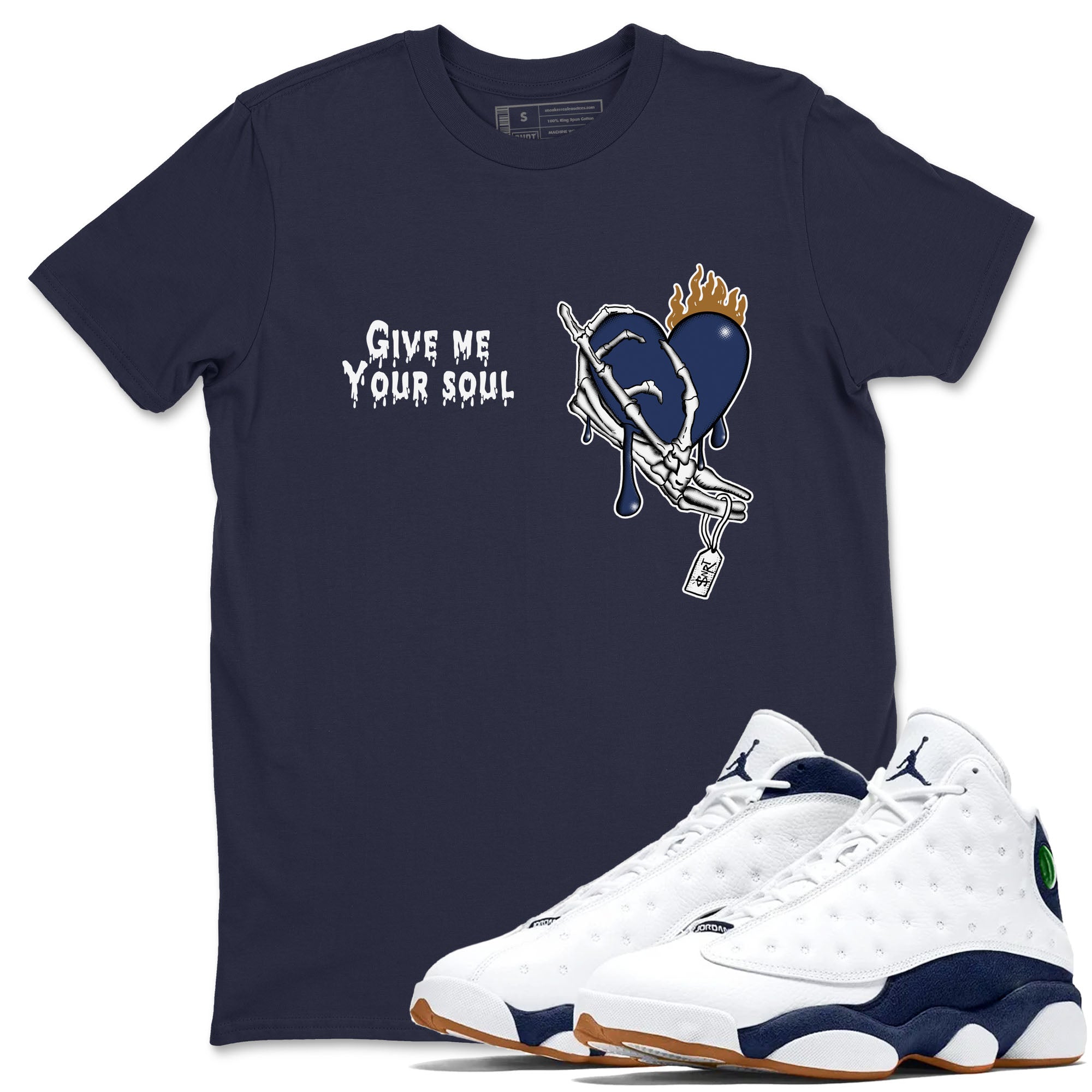 Give Me Your Soul snkmatch Tees - Air Jordan 13 Midnight Navy