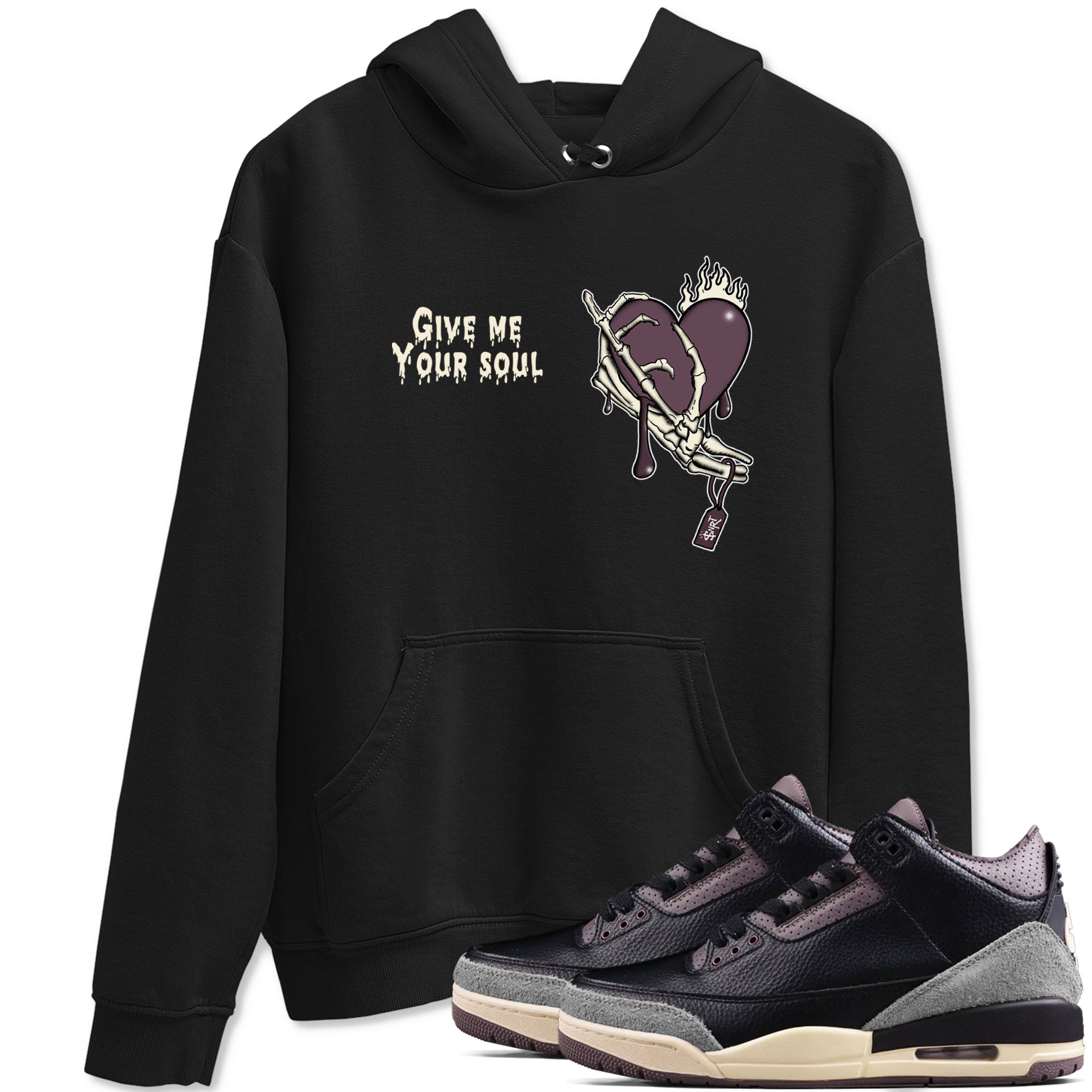 Give Me Your Soul snkmatch Tees - Air Jordan 3 A Ma Maniere x Black