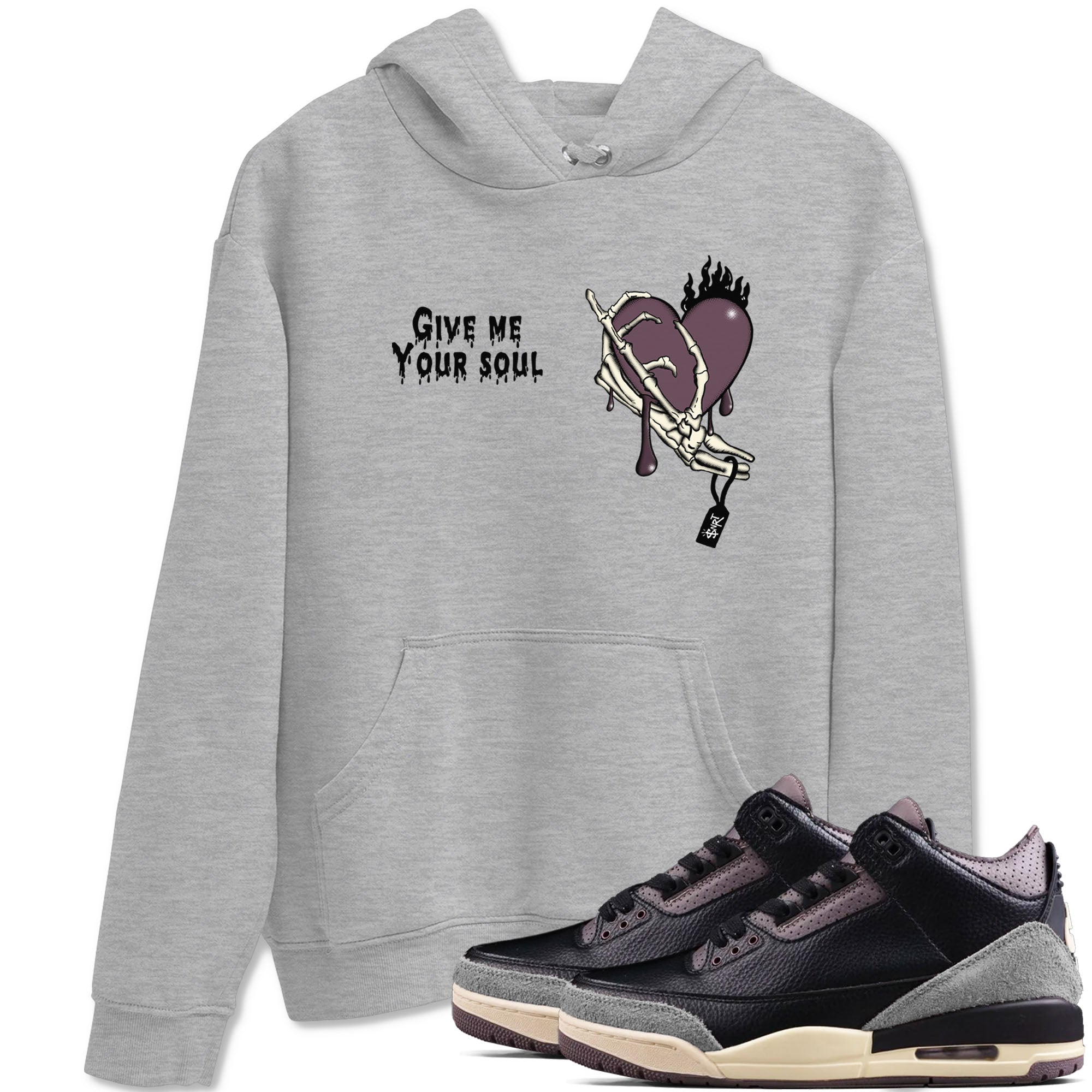 Give Me Your Soul snkmatch Tees - Air Jordan 3 A Ma Maniere x Black