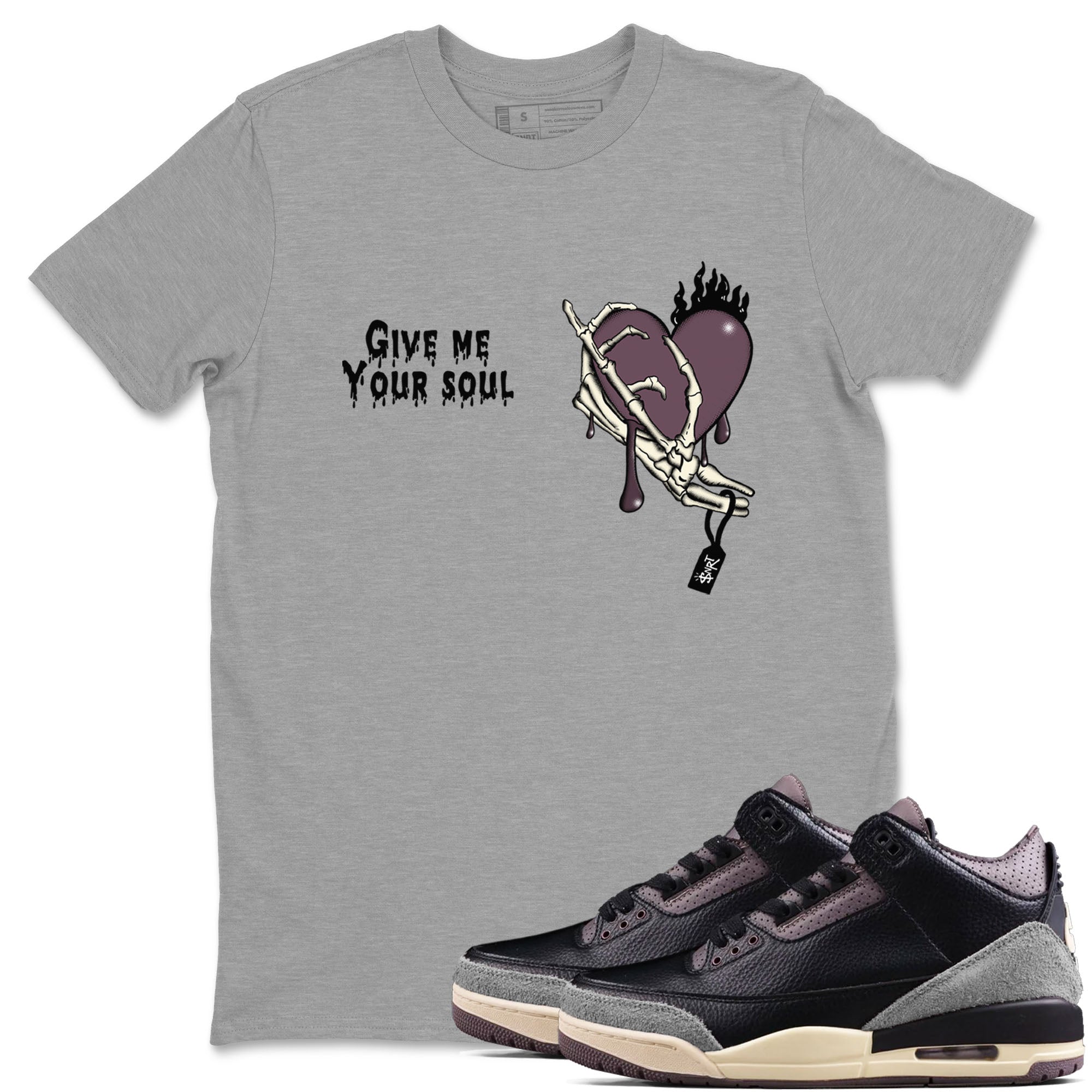 Give Me Your Soul snkmatch Tees - Air Jordan 3 A Ma Maniere x Black