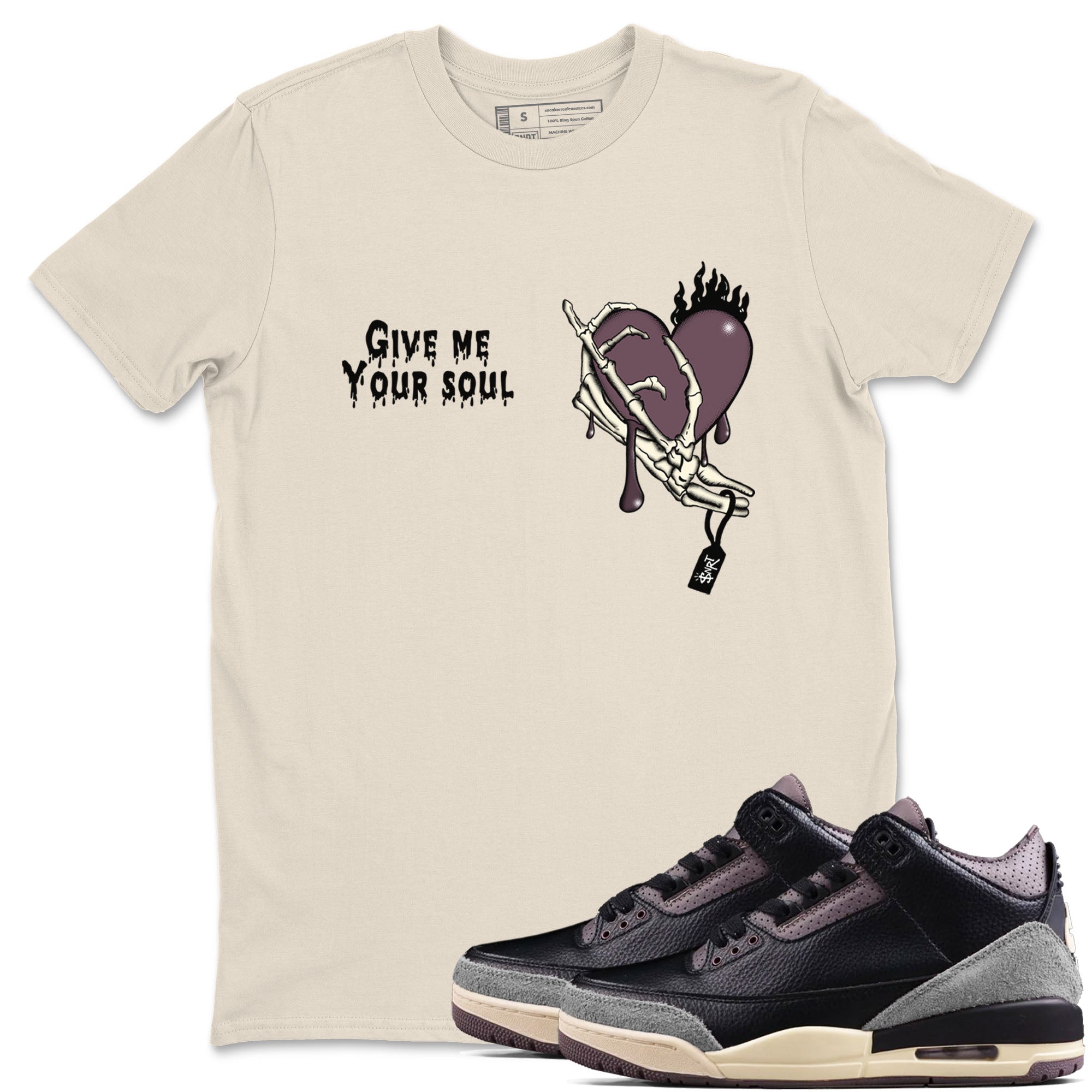 Give Me Your Soul snkmatch Tees - Air Jordan 3 A Ma Maniere x Black
