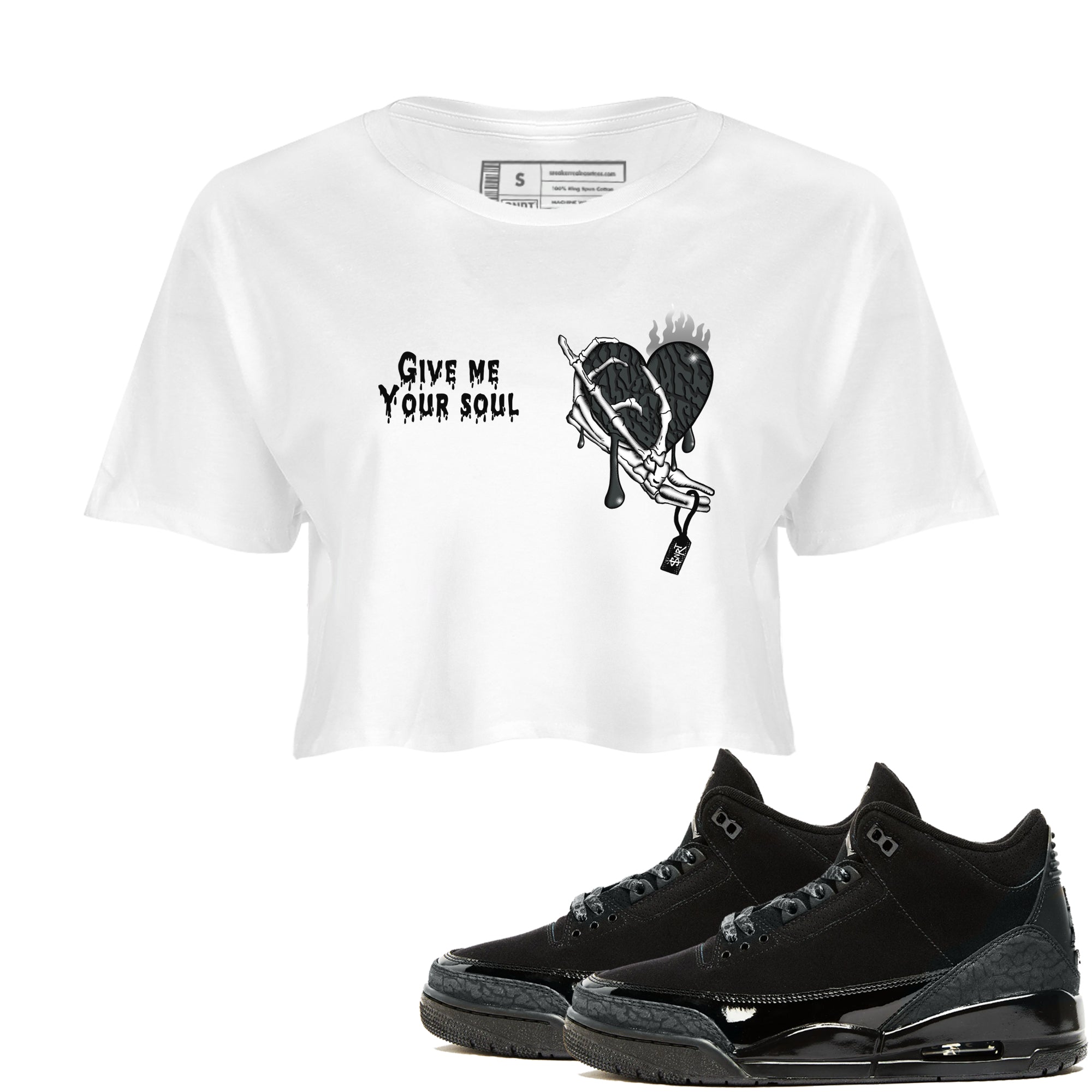 Give Me Your Soul snkmatch Women's Top - Air Jordan 3 Black Cat