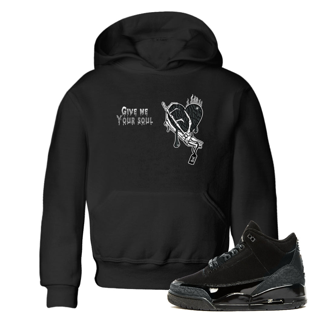 Give Me Your Soul snkmatch Tees Kids - Air Jordan 3 Black Cat