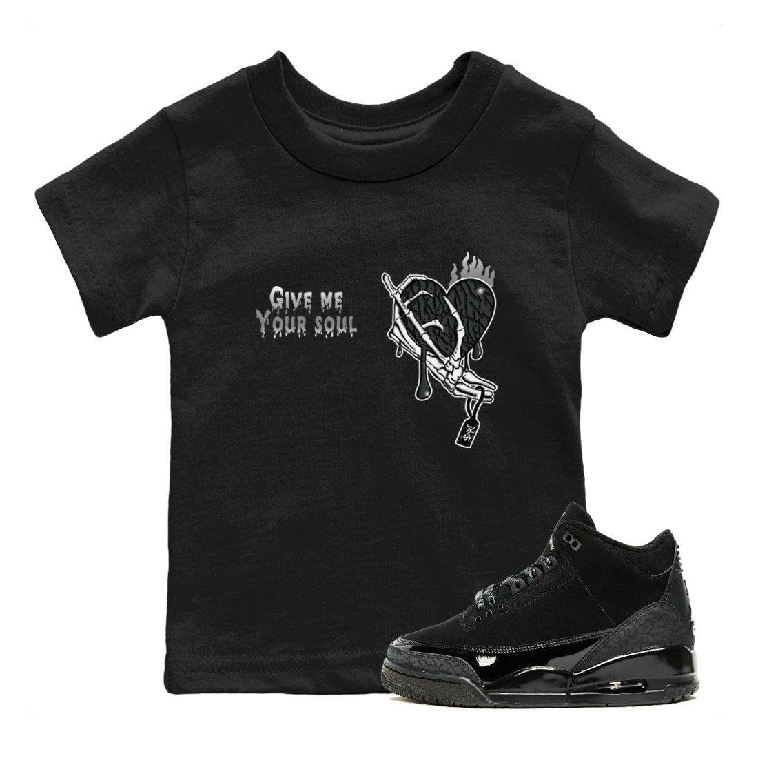Give Me Your Soul snkmatch Tees Kids - Air Jordan 3 Black Cat
