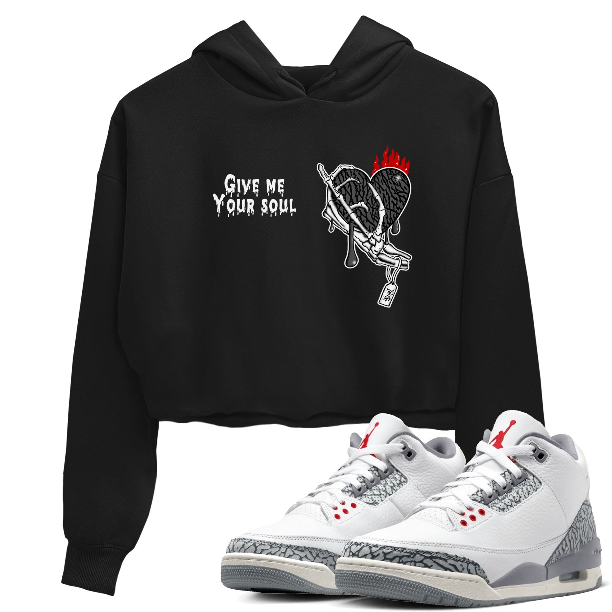 Give Me Your Soul snkmatch Women's Top - Air Jordan 3 Cement Grey
