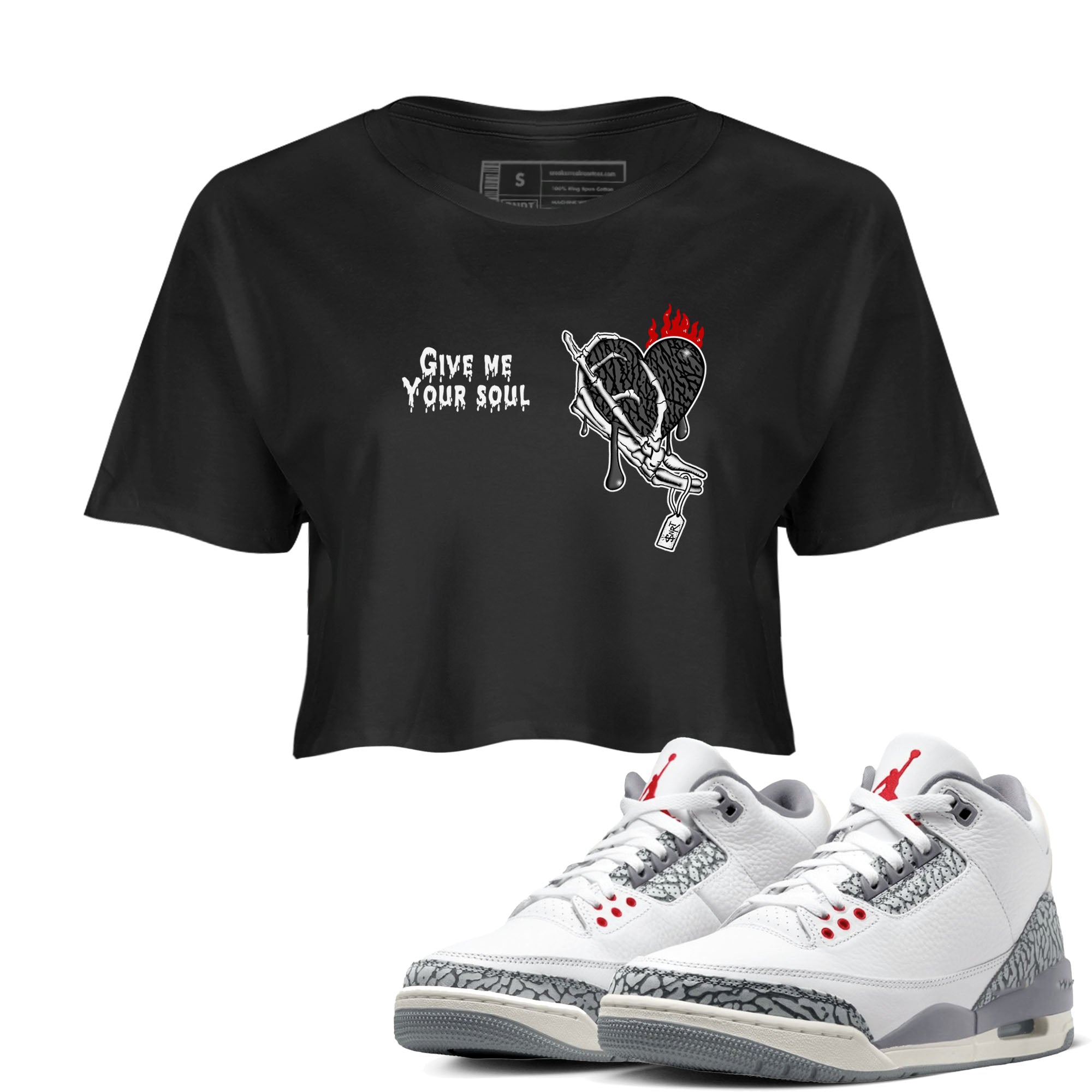 Give Me Your Soul snkmatch Women's Top - Air Jordan 3 Cement Grey