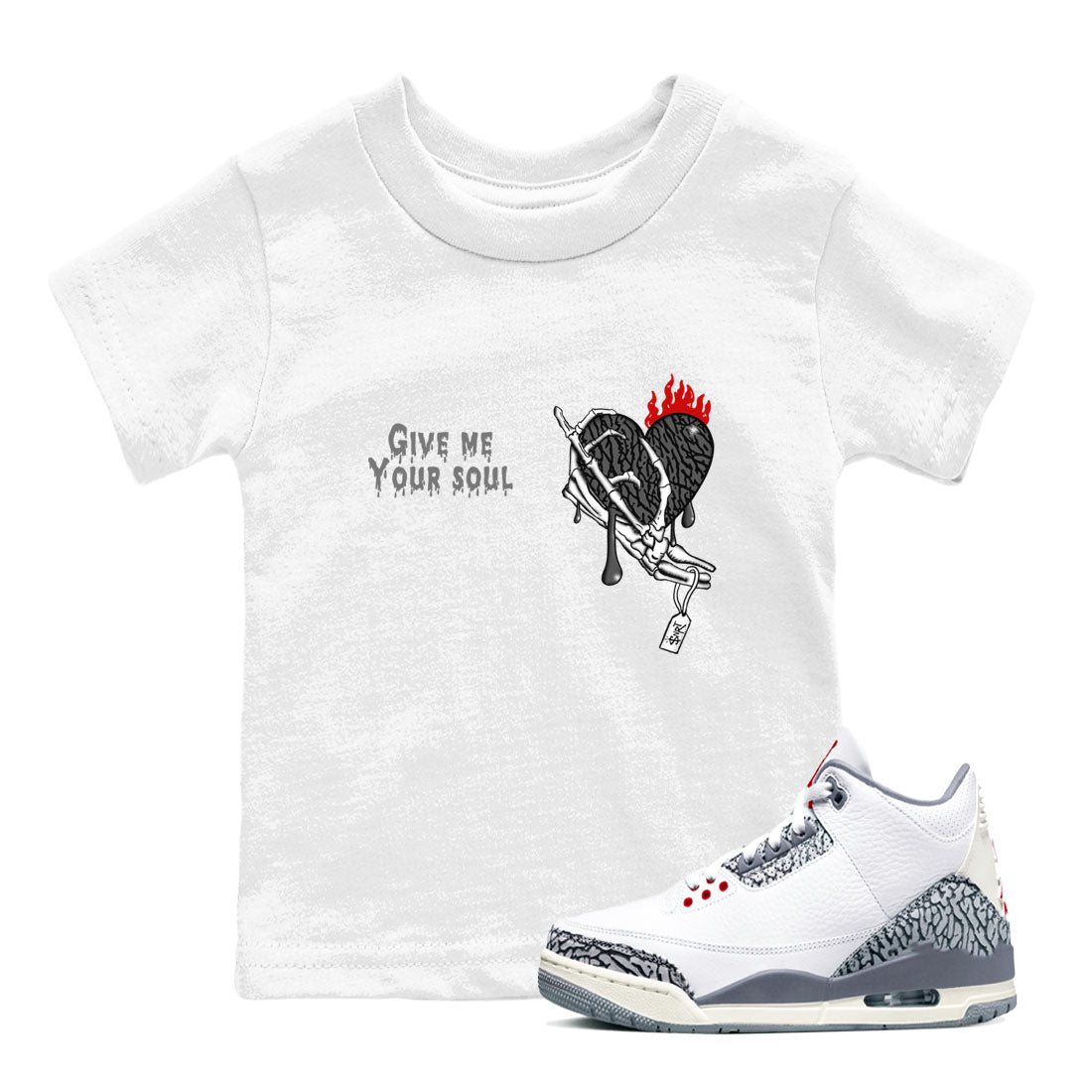 Give Me Your Soul snkmatch Tees Kids - Air Jordan 3 Cement Grey