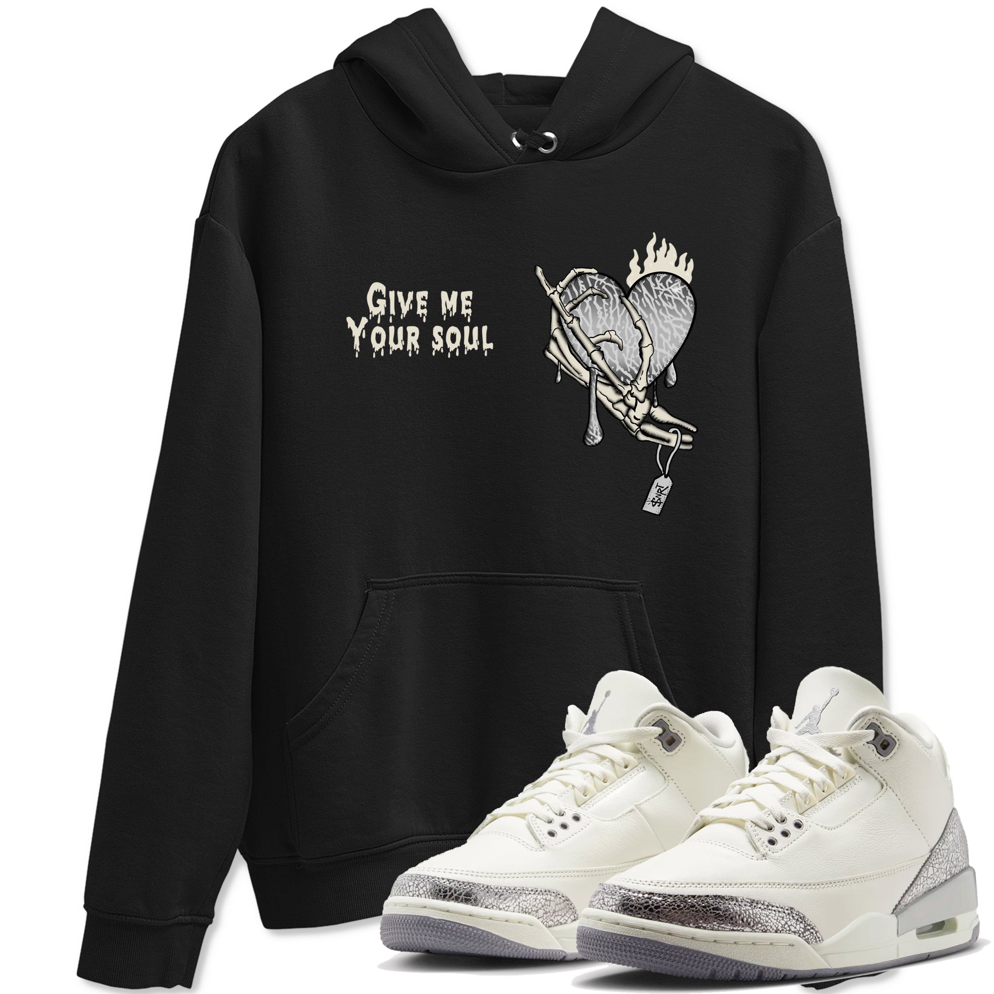 Give Me Your Soul snkmatch Tees - Air Jordan 3 Sail and Cement Grey