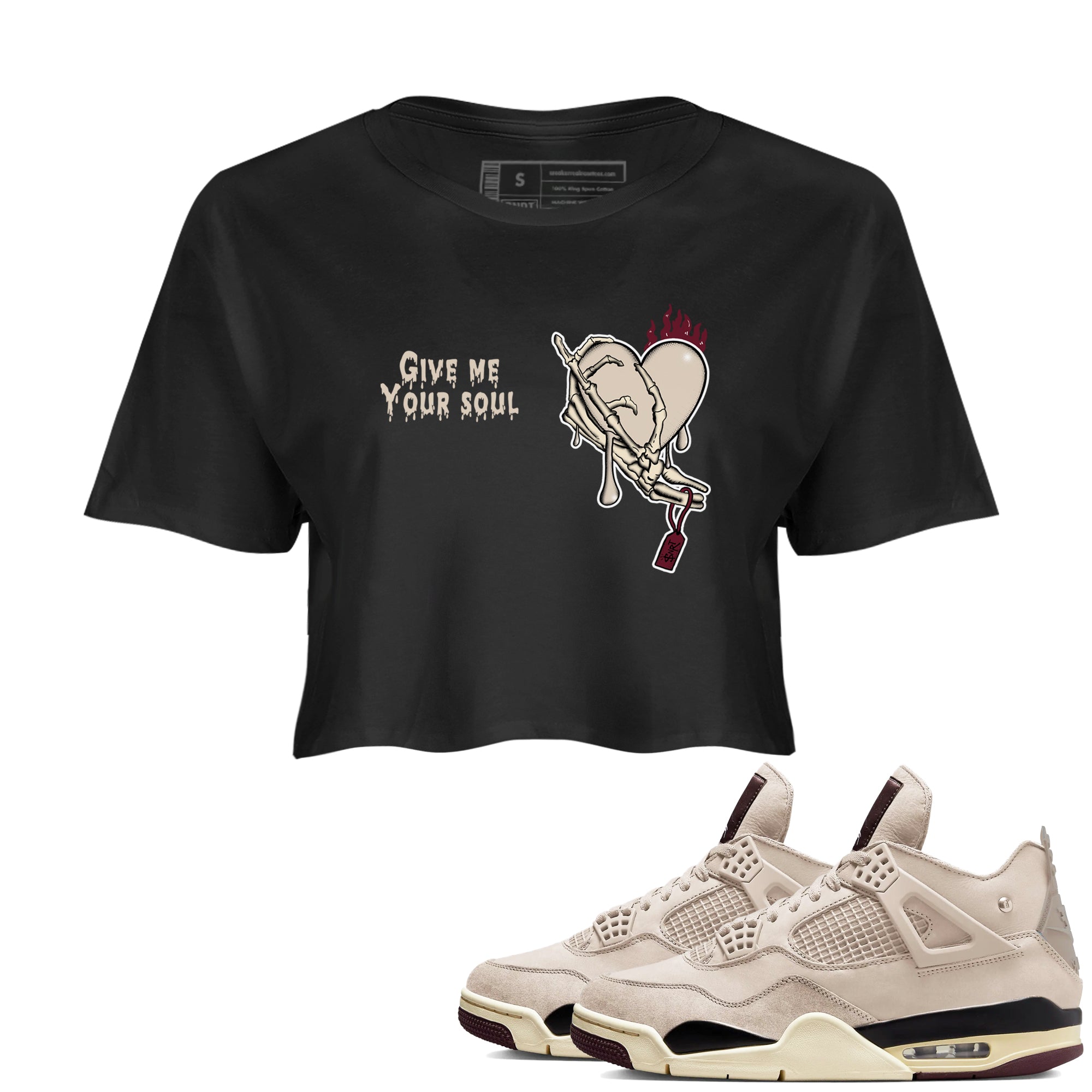 Give Me Your Soul snkmatch Women's Top - Air Jordan 4 A Ma Maniere x Fossil Stone