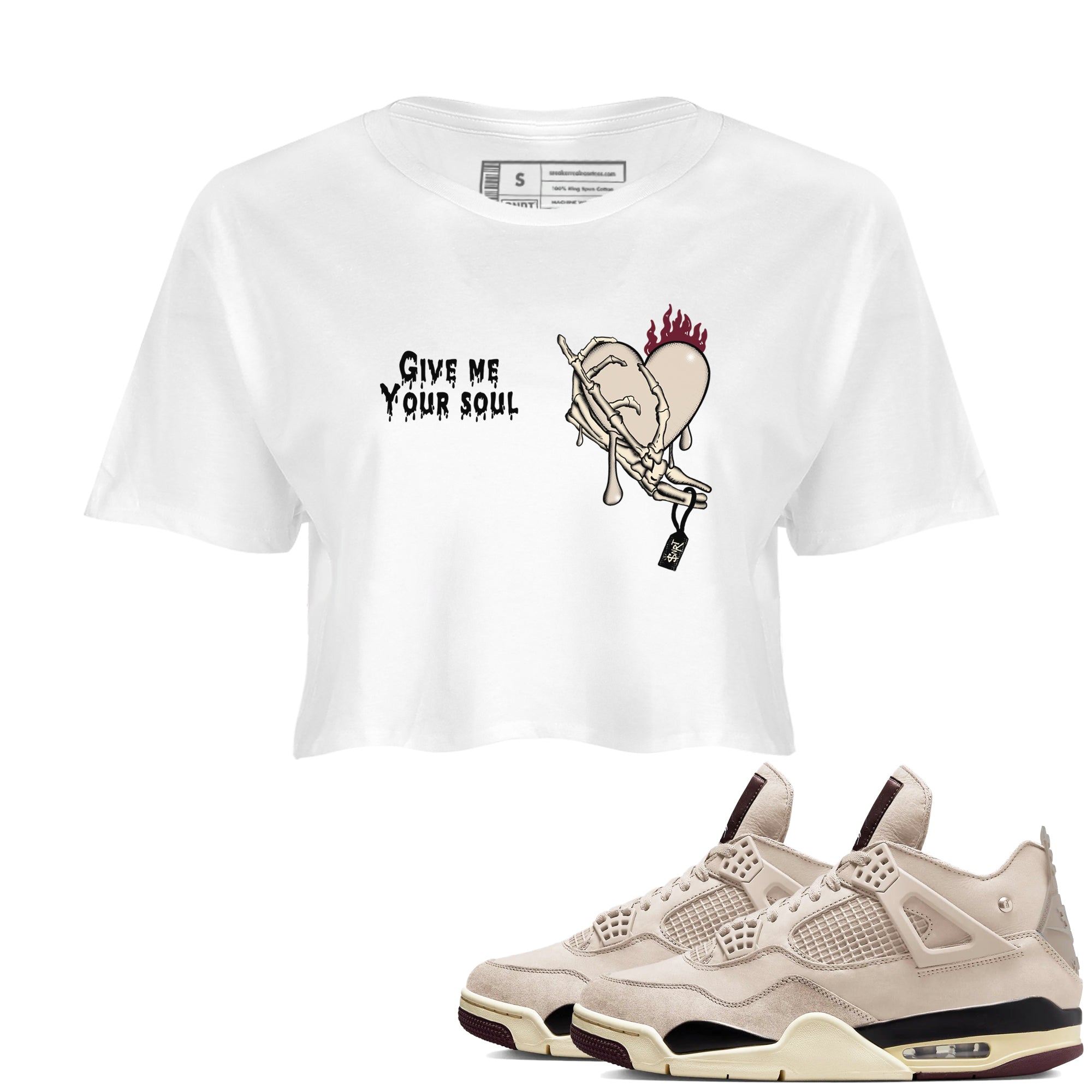 Give Me Your Soul snkmatch Women's Top - Air Jordan 4 A Ma Maniere x Fossil Stone
