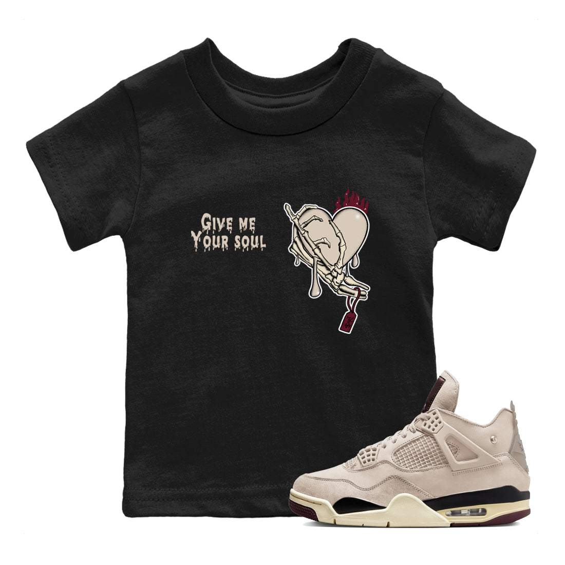 Give Me Your Soul snkmatch Tees Kids - Air Jordan 4 A Ma Maniere x Fossil Stone