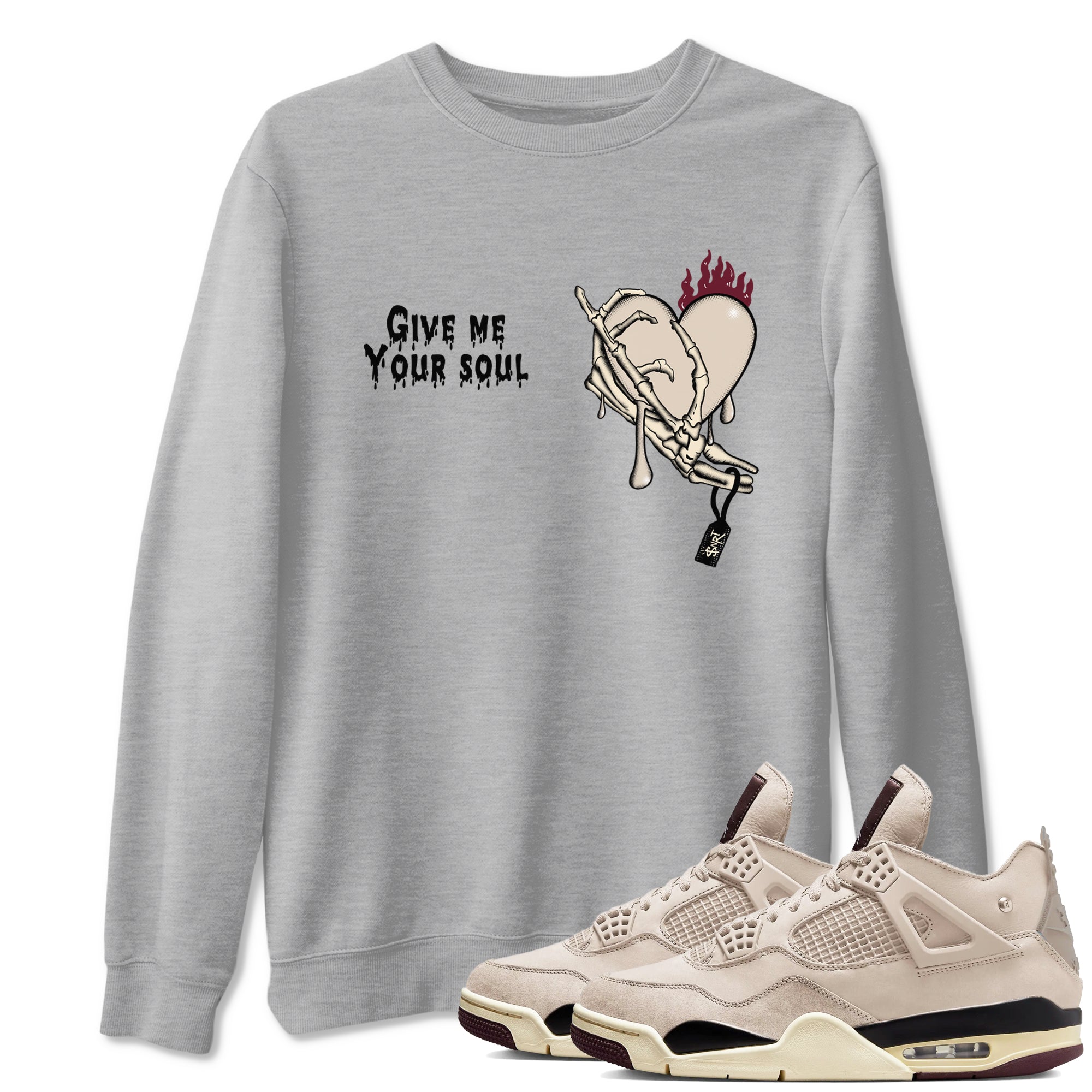 Give Me Your Soul snkmatch Tees - Air Jordan 4 A Ma Maniere x Fossil Stone