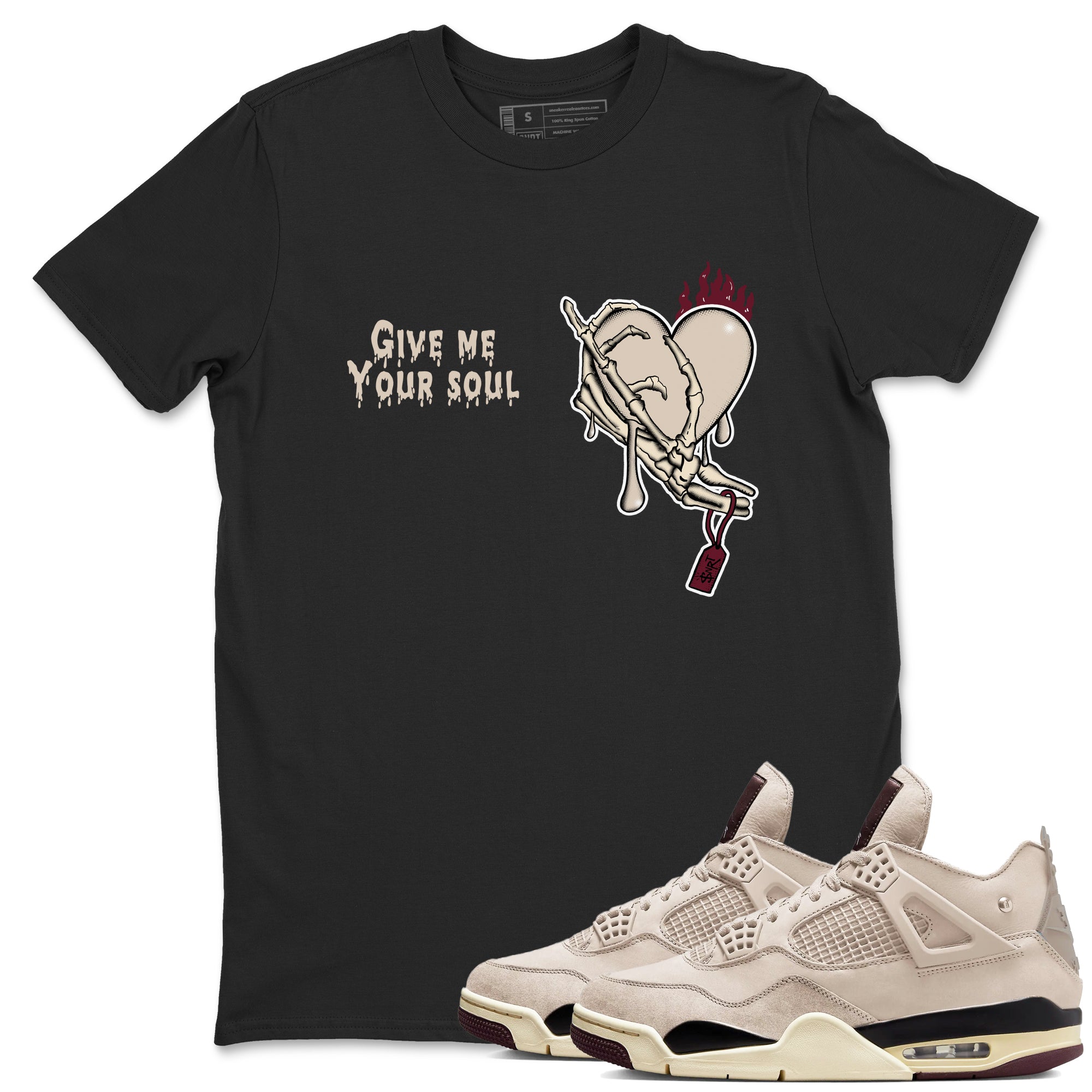 Give Me Your Soul snkmatch Tees - Air Jordan 4 A Ma Maniere x Fossil Stone