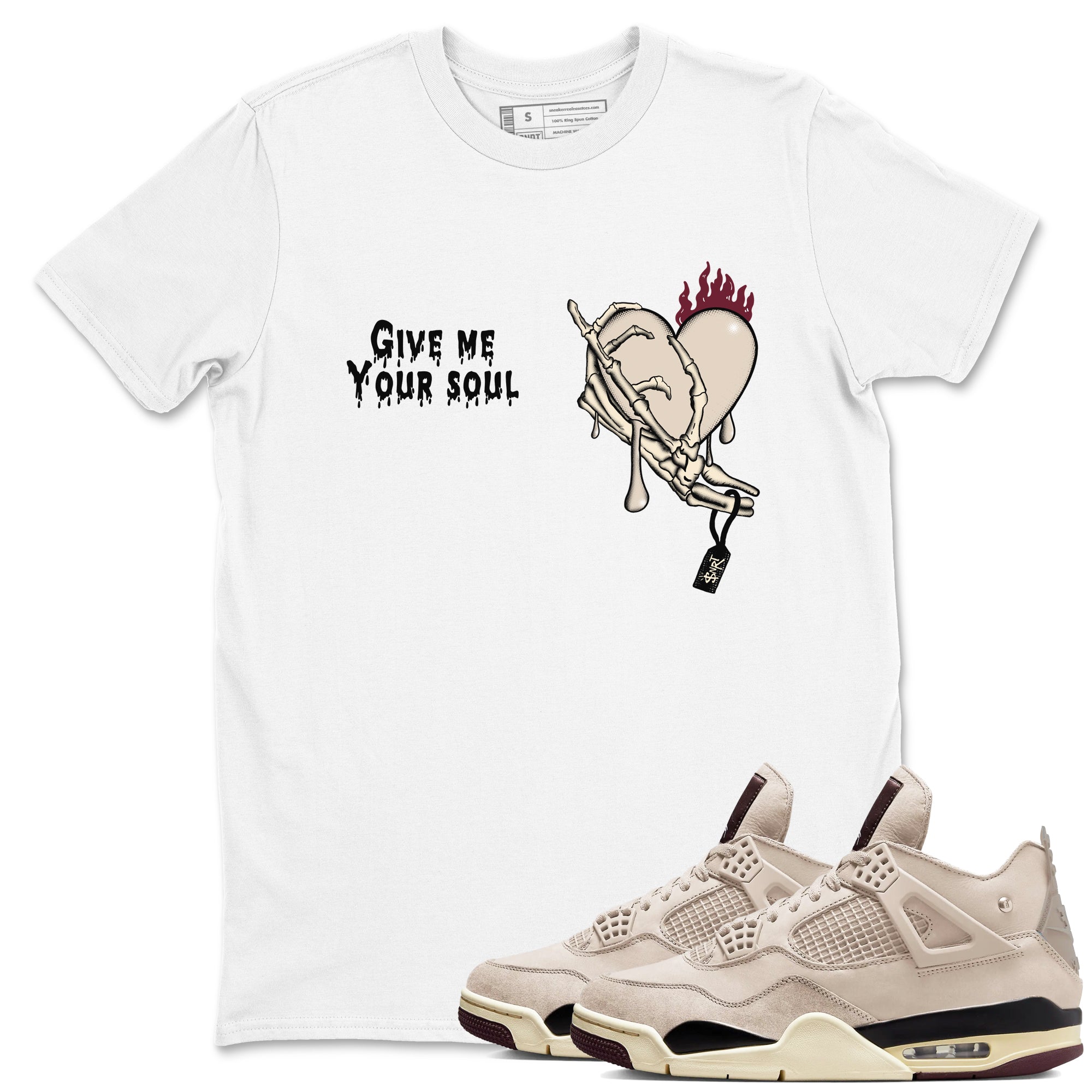 Give Me Your Soul snkmatch Tees - Air Jordan 4 A Ma Maniere x Fossil Stone