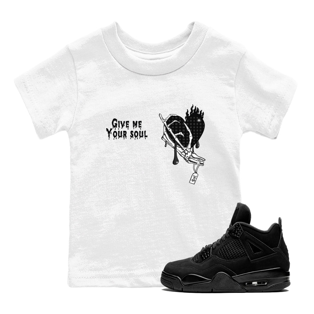 Give Me Your Soul snkmatch Tees Kids - Air Jordan 4 Black Cat