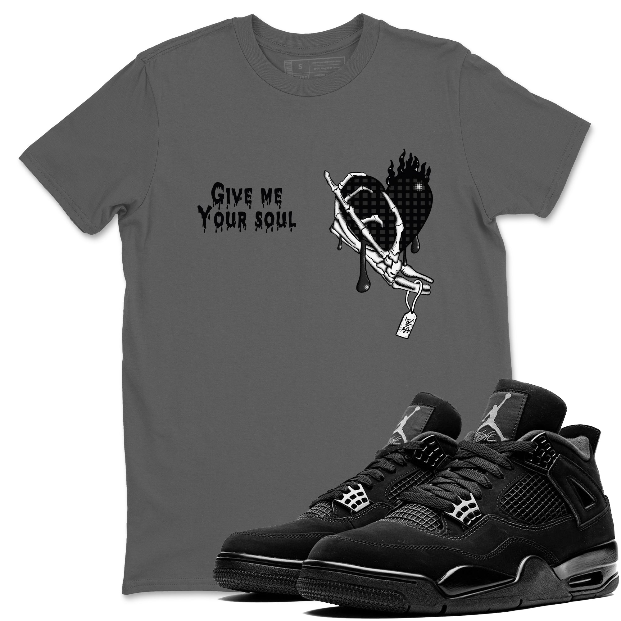 Give Me Your Soul snkmatch Tees - Air Jordan 4 Black Cat