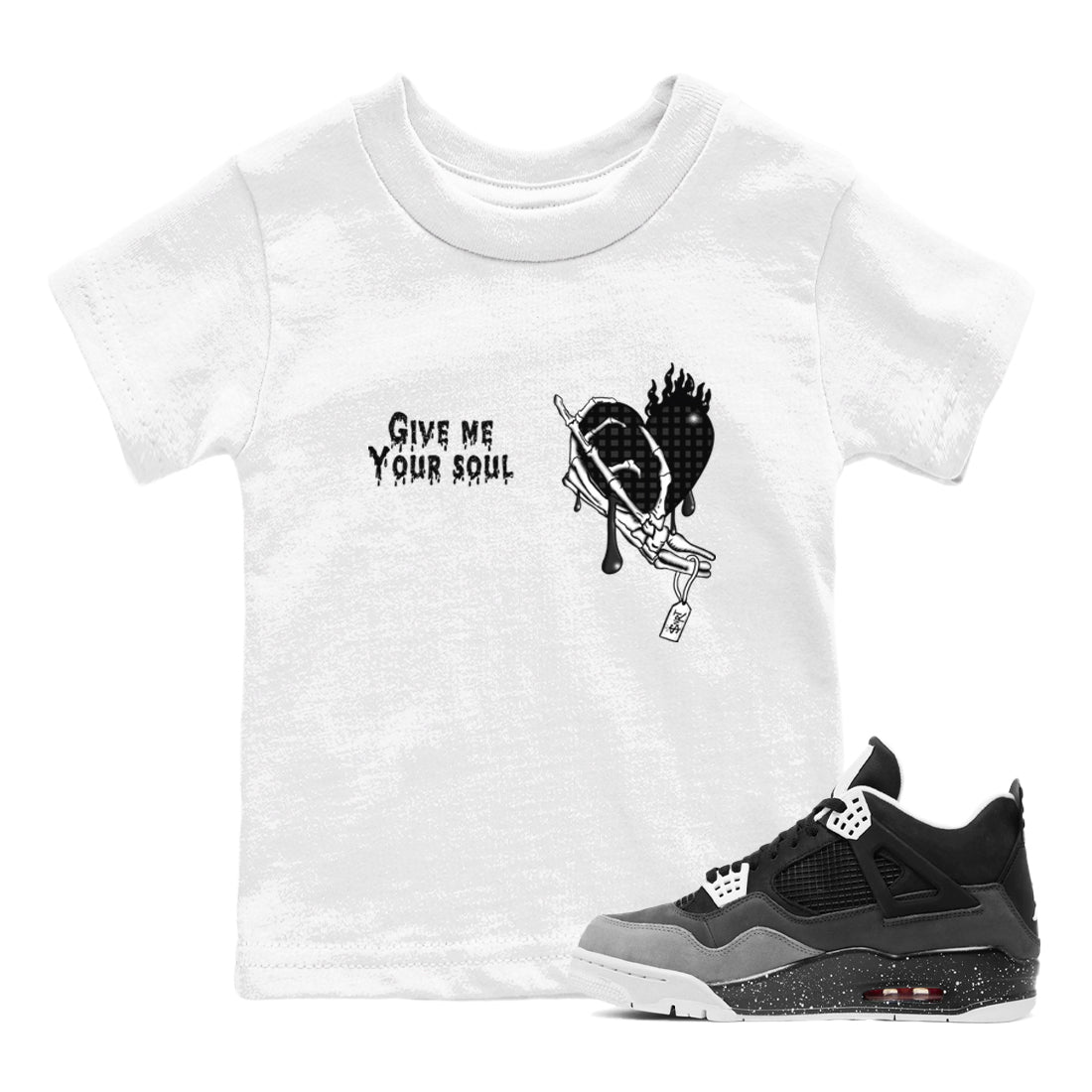 Give Me Your Soul snkmatch Tees Kids - Air Jordan 4 Fear