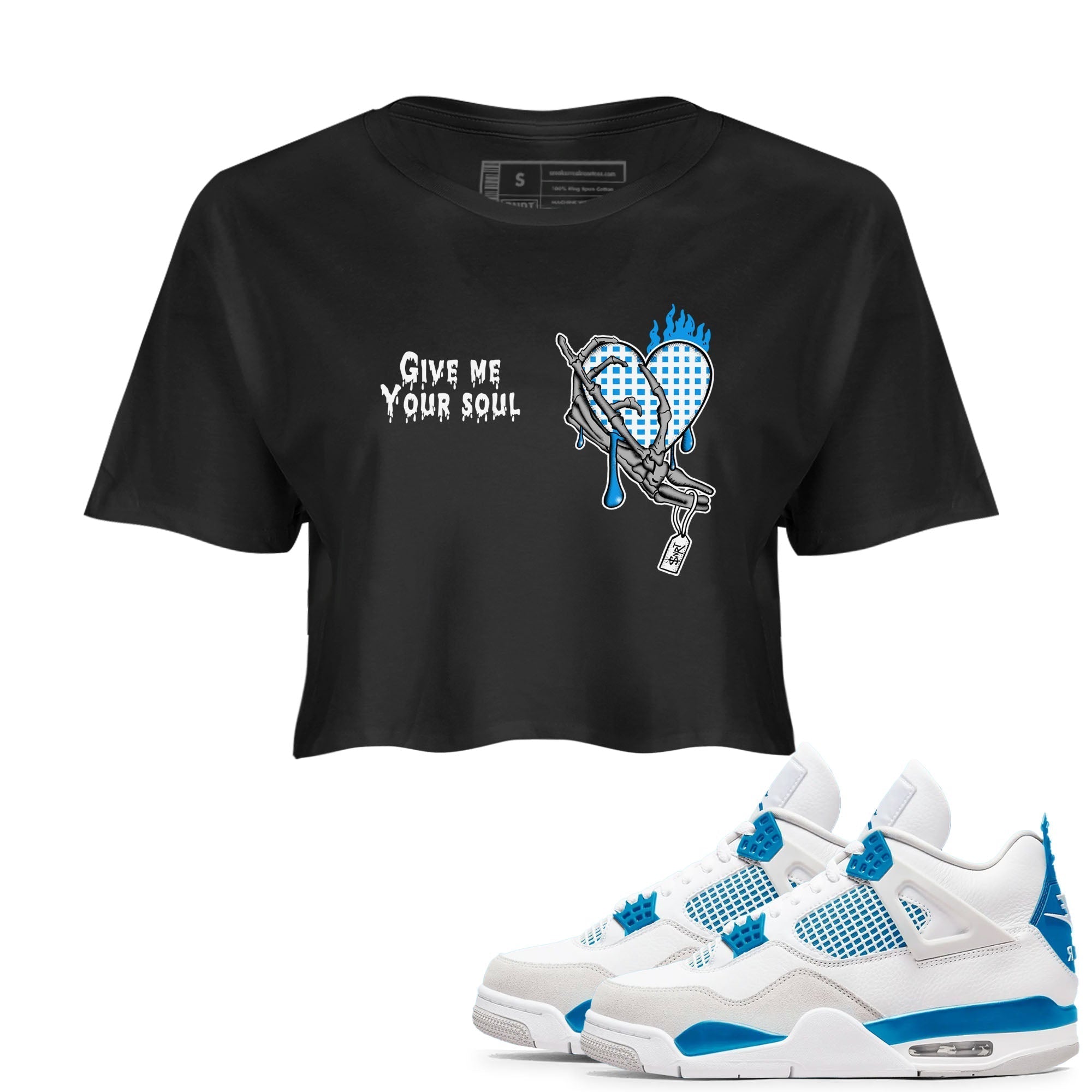 Give Me Your Soul snkmatch Women's Top - Air Jordan 4 Military Blue