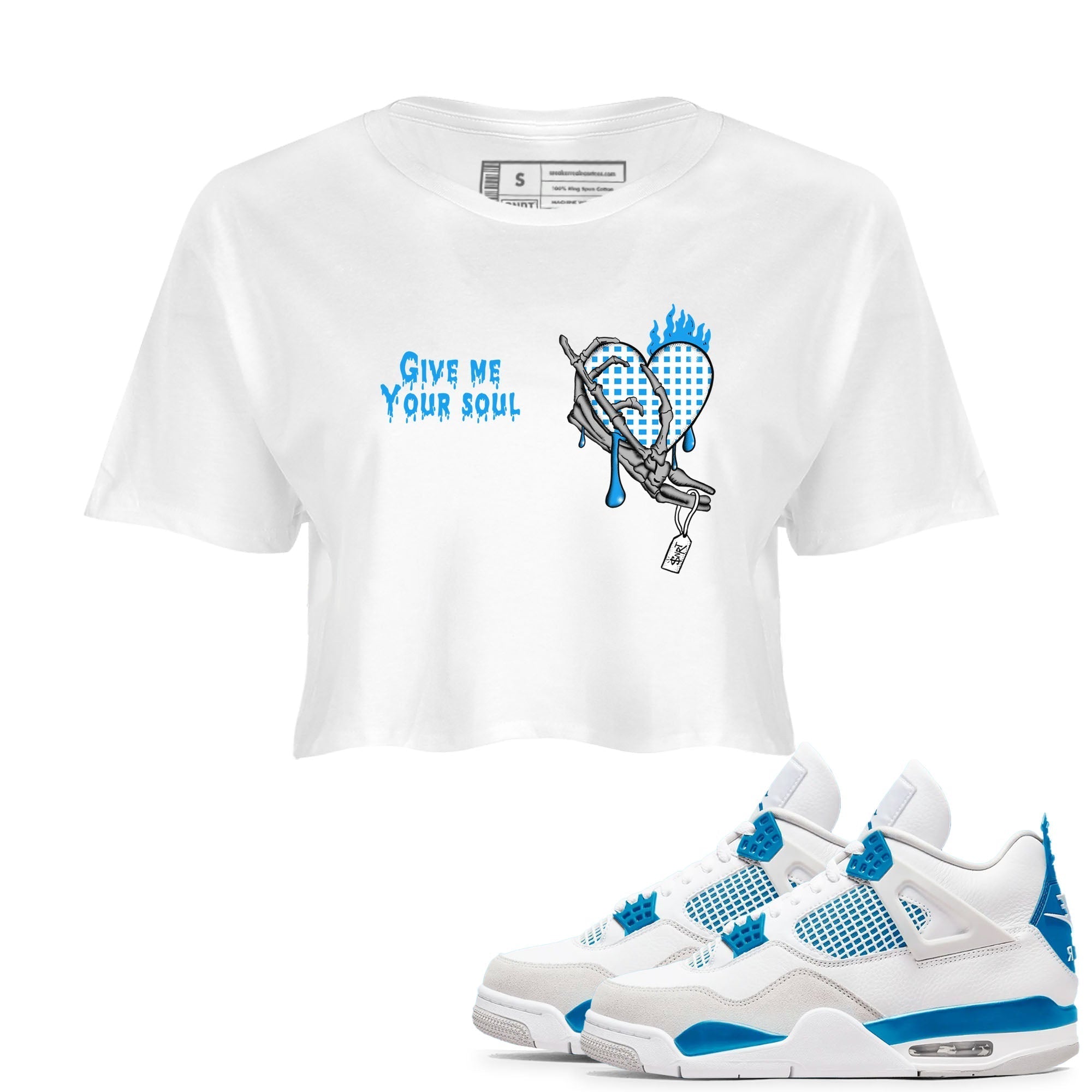 Give Me Your Soul snkmatch Women's Top - Air Jordan 4 Military Blue