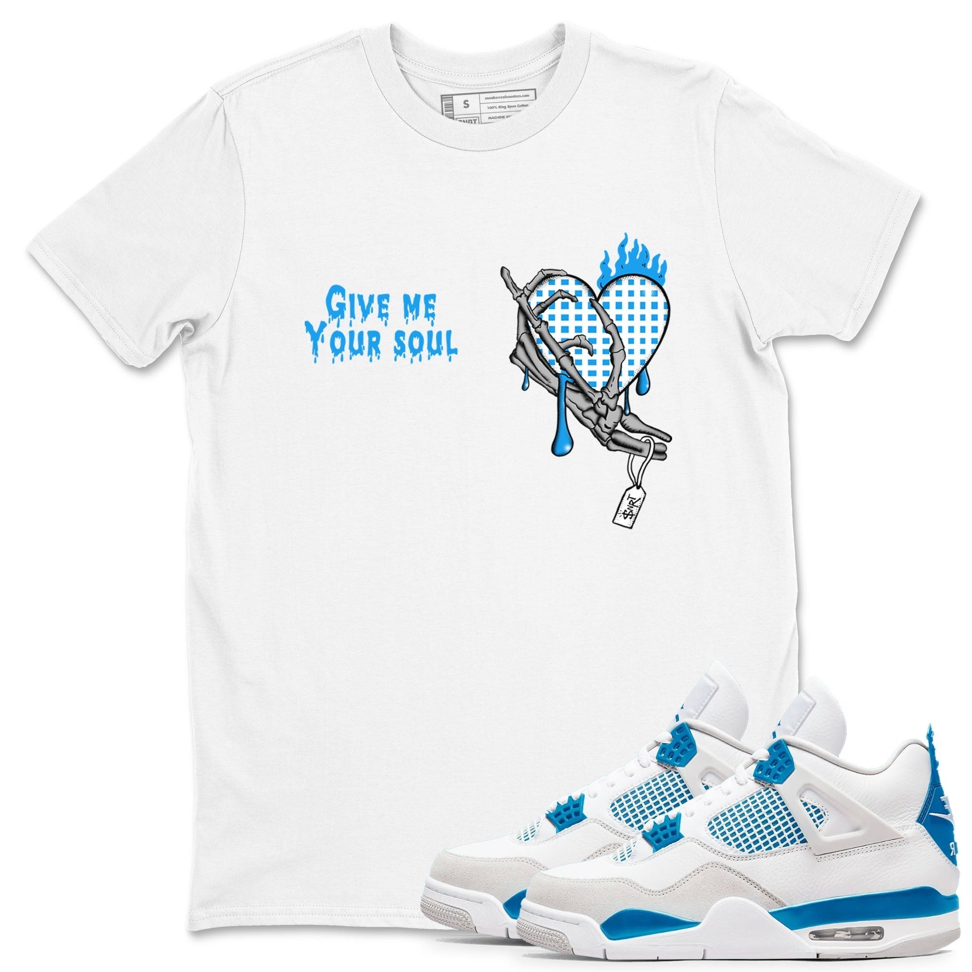 Give Me Your Soul snkmatch Tees - Air Jordan 4 Military Blue