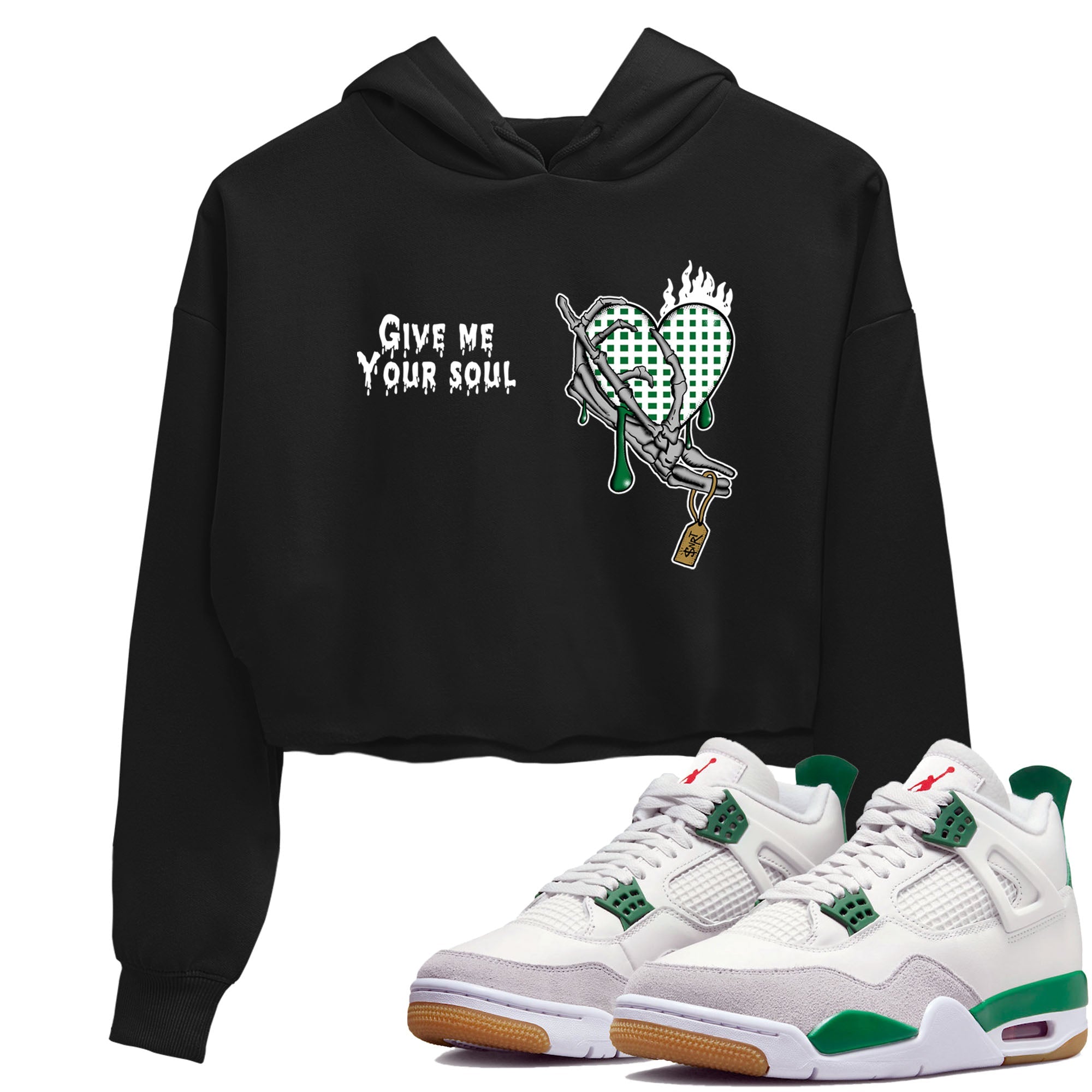 Give Me Your Soul snkmatch Women's Top - Air Jordan 4 Pine Green