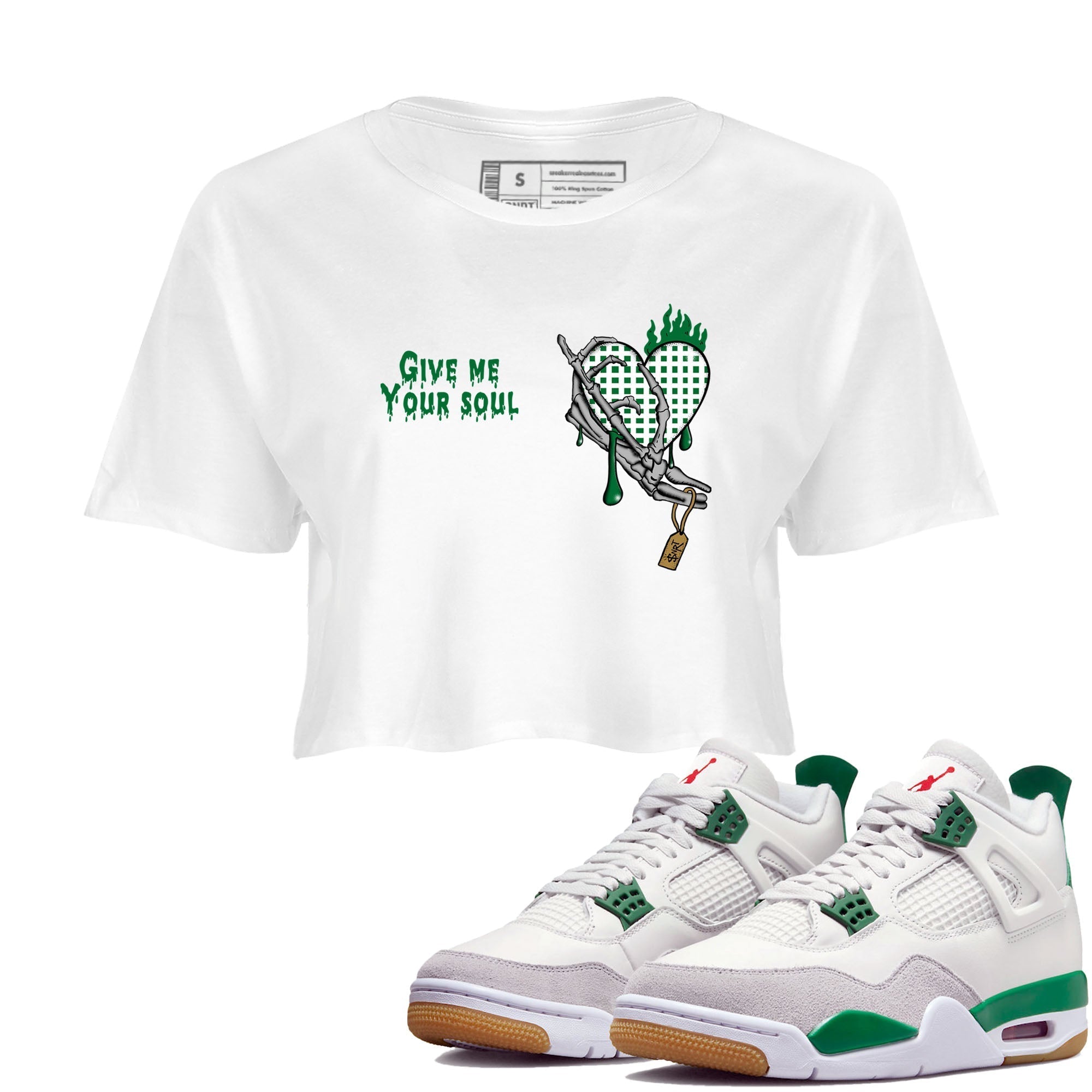 Give Me Your Soul snkmatch Women's Top - Air Jordan 4 Pine Green
