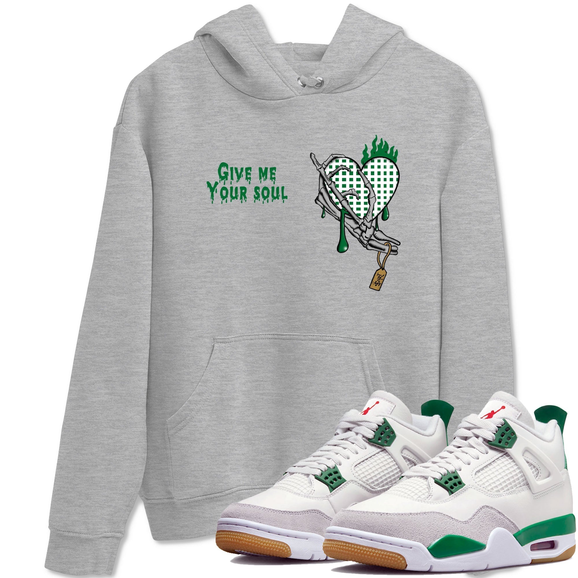 Give Me Your Soul snkmatch Tees - Air Jordan 4 Pine Green