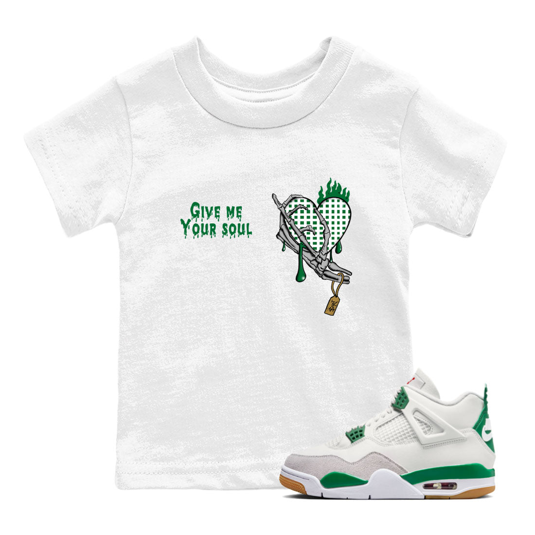 Give Me Your Soul snkmatch Tees Kids - Air Jordan 4 Pine Green