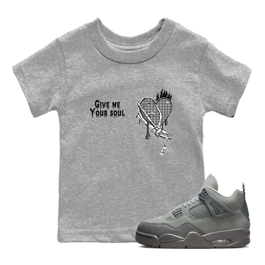 Give Me Your Soul snkmatch Tees Kids - Air Jordan 4 Wet Cement