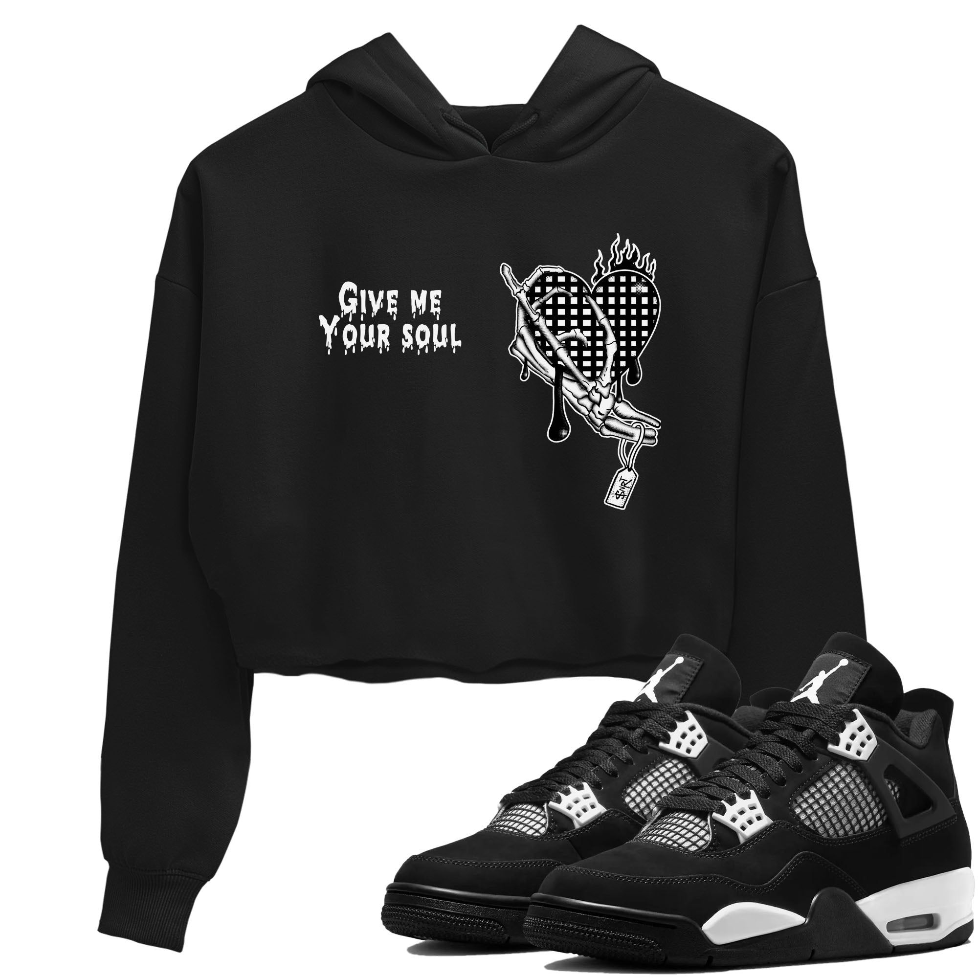 Give Me Your Soul snkmatch Women's Top - Air Jordan 4 White Thunder