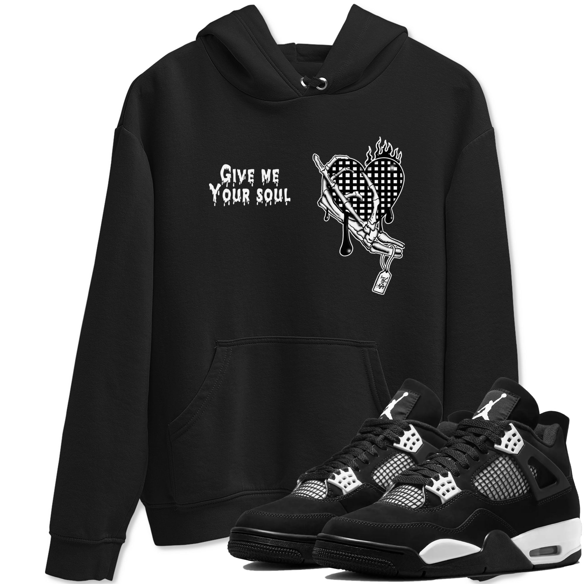 Give Me Your Soul snkmatch Tees - Air Jordan 4 White Thunder