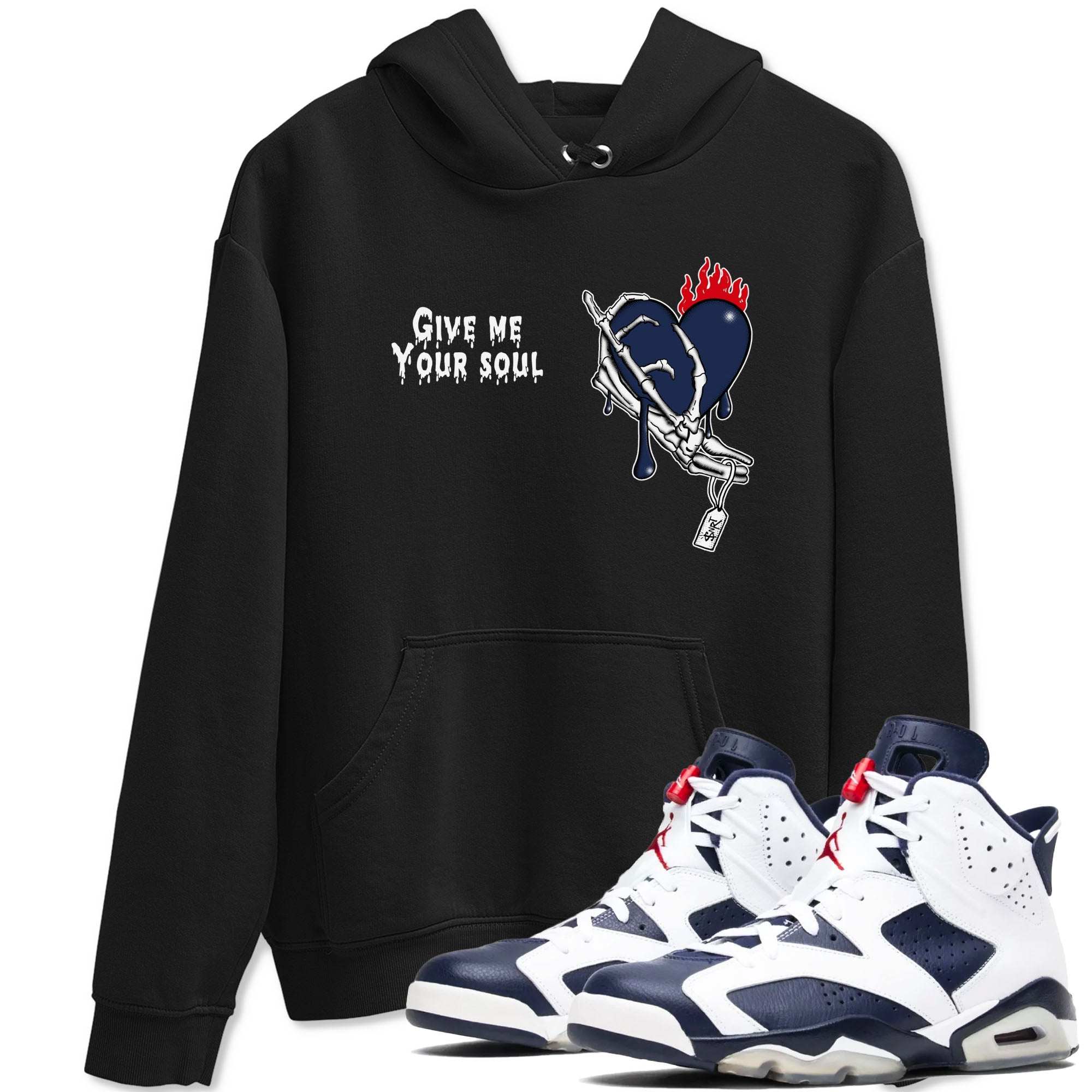 Give Me Your Soul snkmatch Tees - Air Jordan 6 White And Midnight Navy