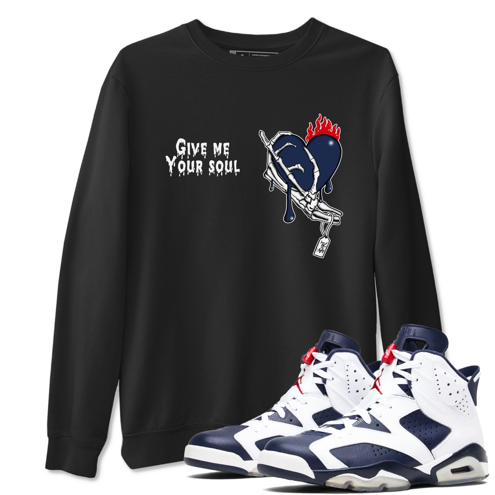 Give Me Your Soul snkmatch Tees - Air Jordan 6 White And Midnight Navy