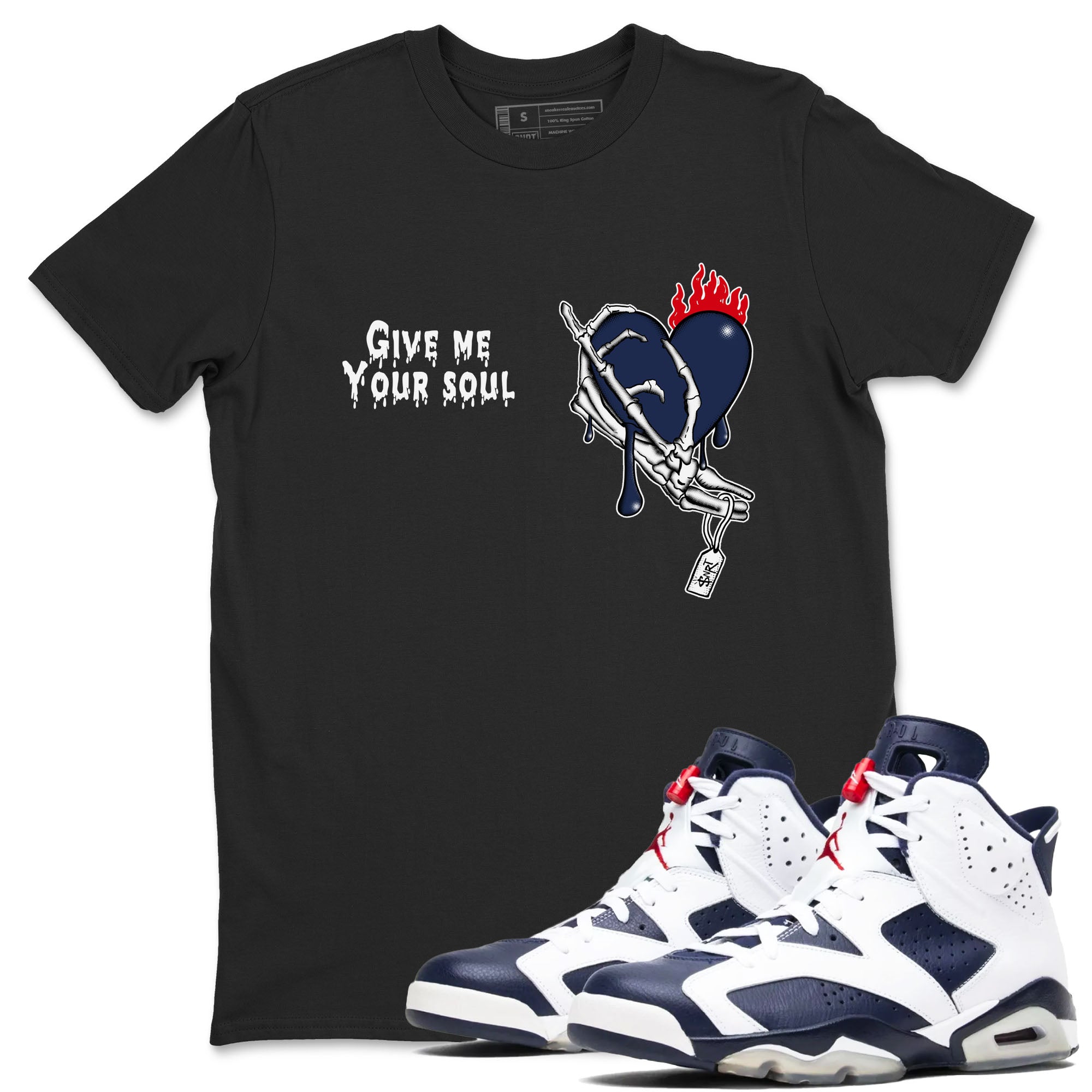Give Me Your Soul snkmatch Tees - Air Jordan 6 White And Midnight Navy