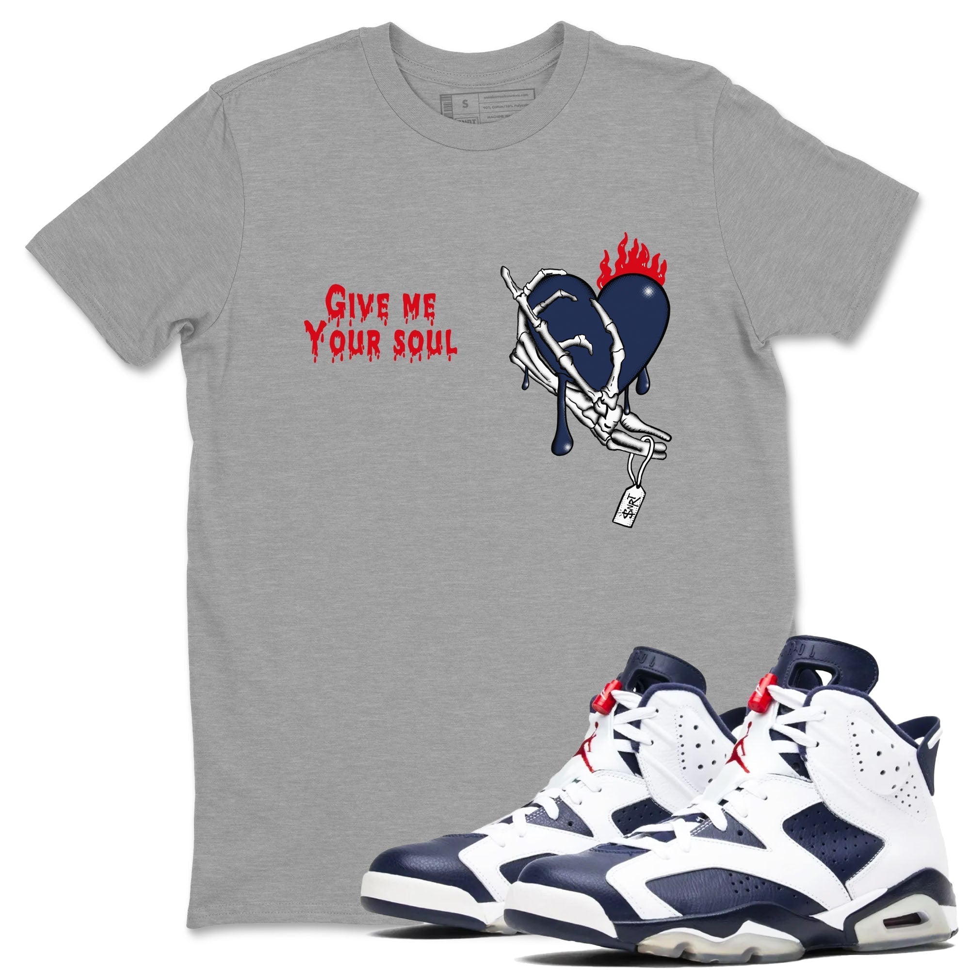 Give Me Your Soul snkmatch Tees - Air Jordan 6 White And Midnight Navy