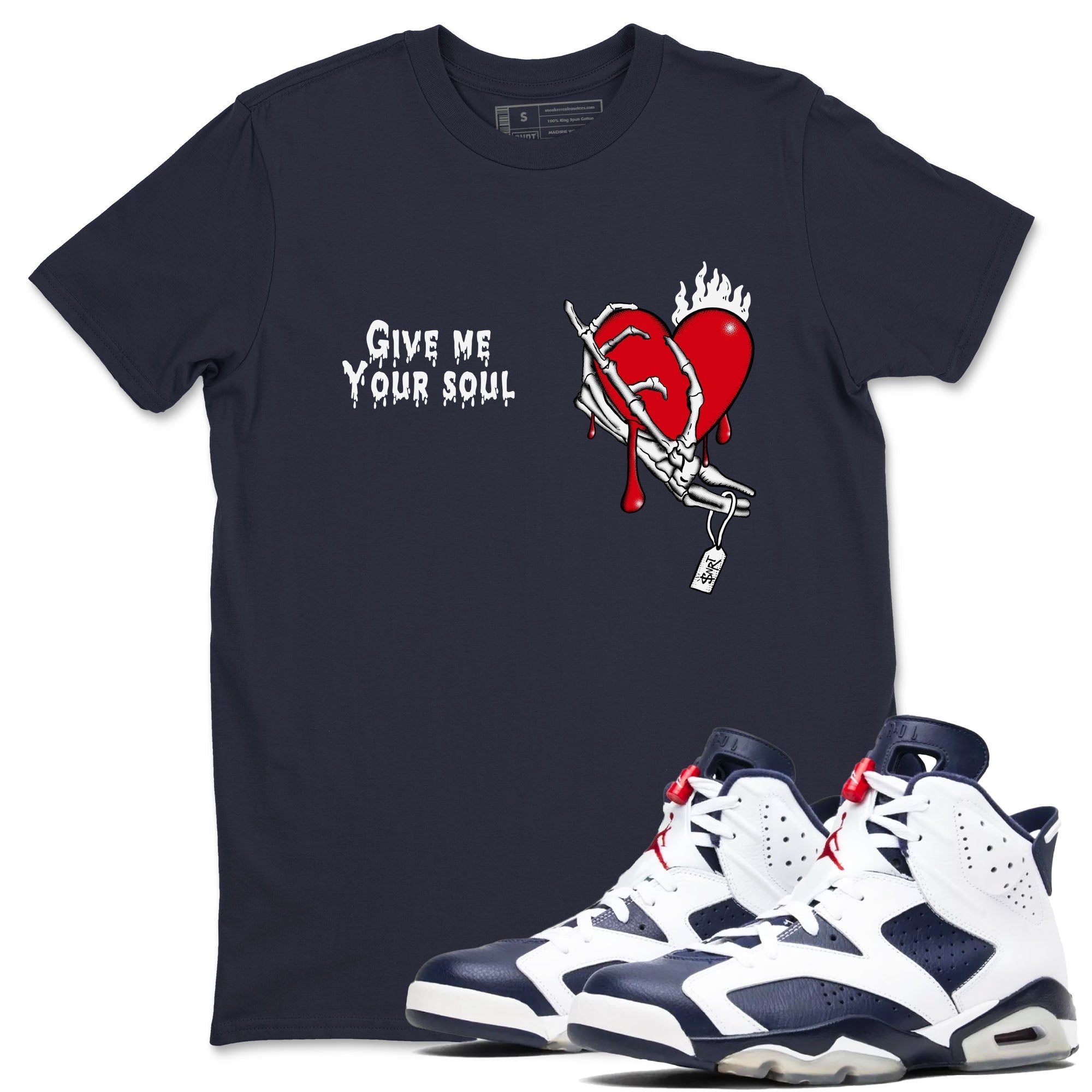 Give Me Your Soul snkmatch Tees - Air Jordan 6 White And Midnight Navy