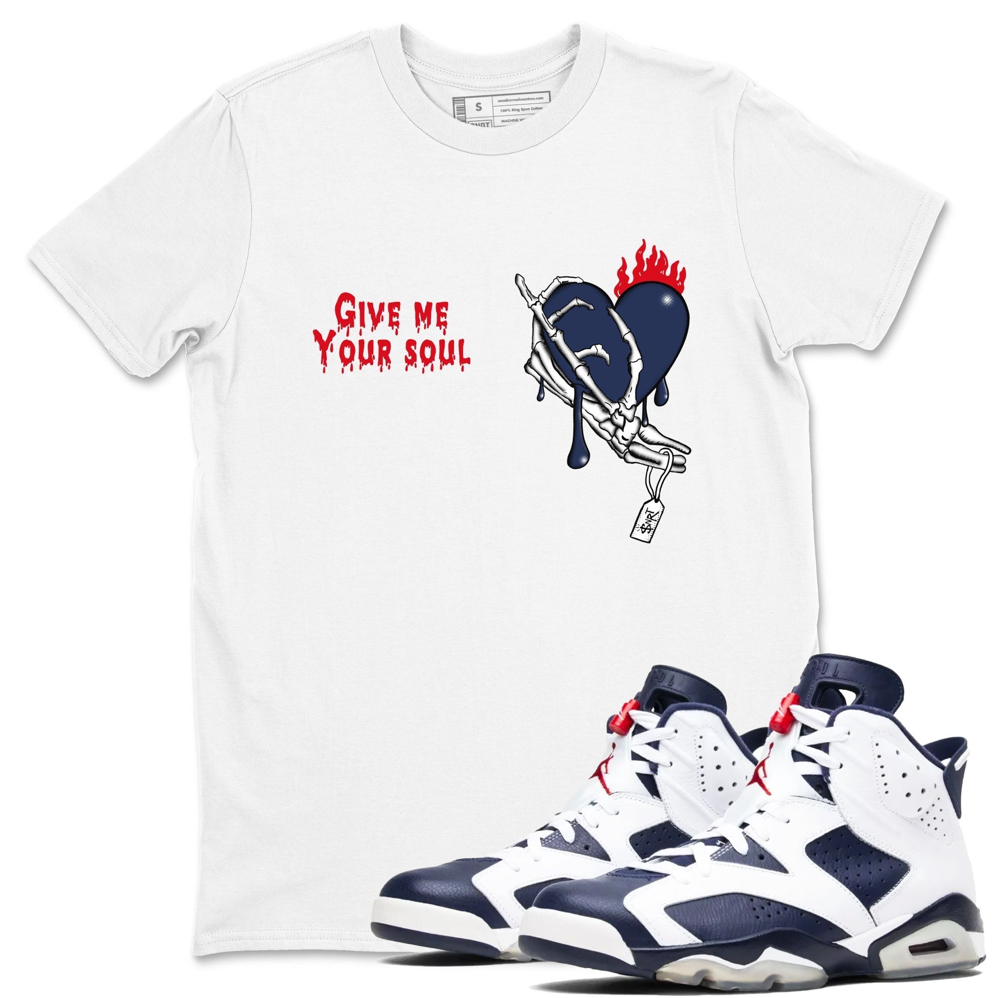Give Me Your Soul snkmatch Tees - Air Jordan 6 White And Midnight Navy