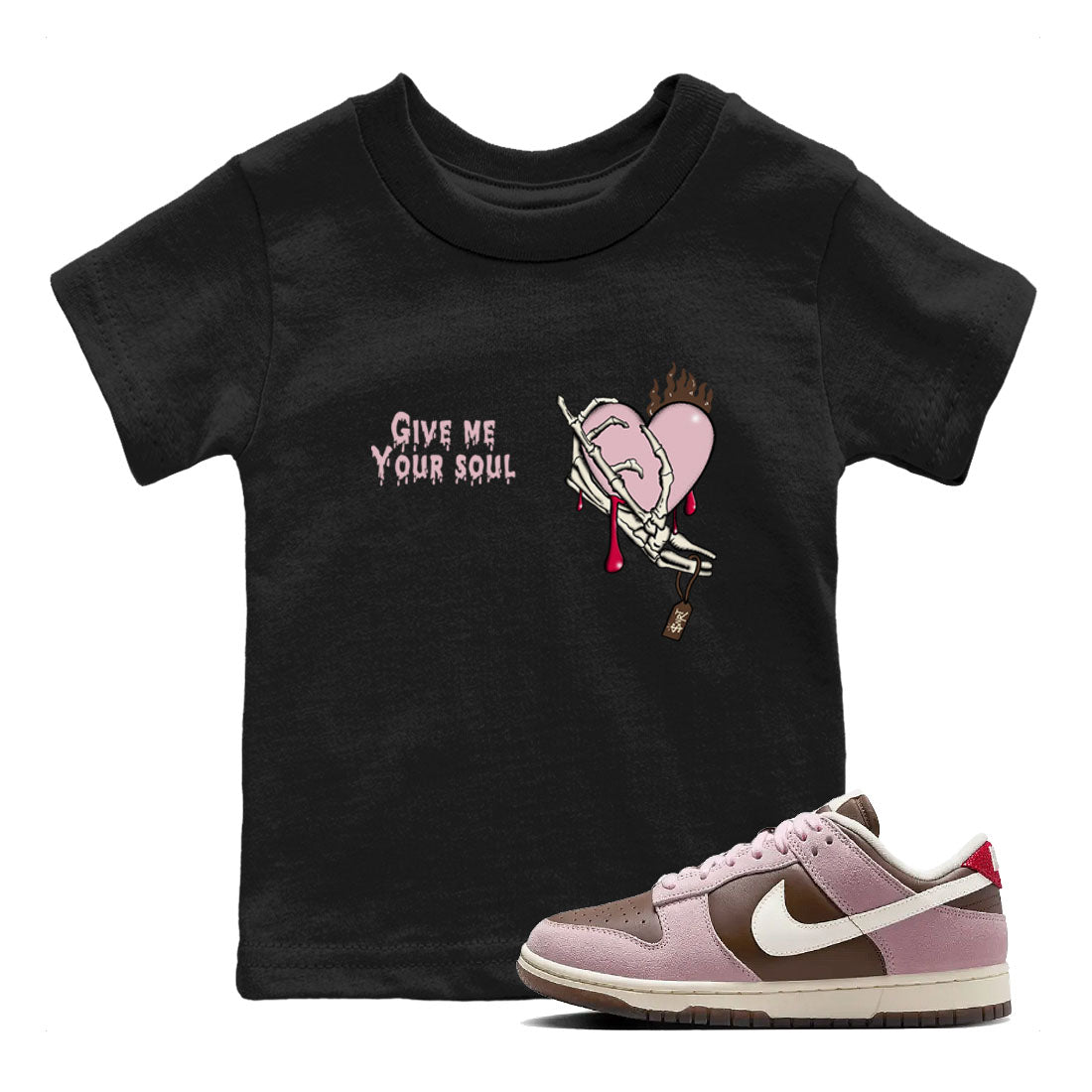 Give Me Your Soul snkmatch Tees Kids - Dunk Cacao Wow And Pink Foam