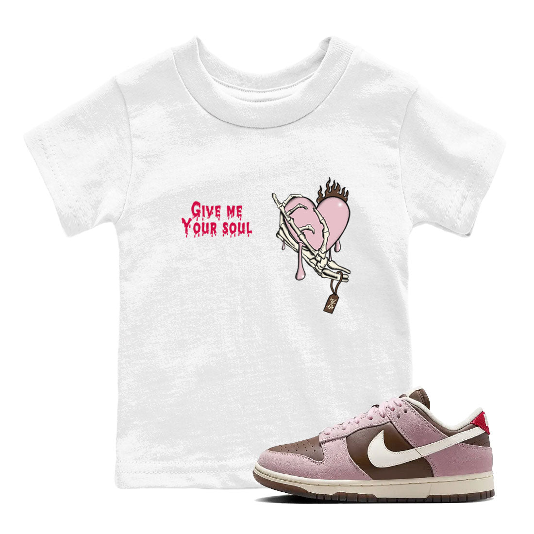 Give Me Your Soul snkmatch Tees Kids - Dunk Cacao Wow And Pink Foam