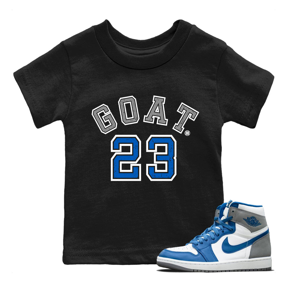 Goat 23 Kids Tops - Air Jordan 1 True Blue