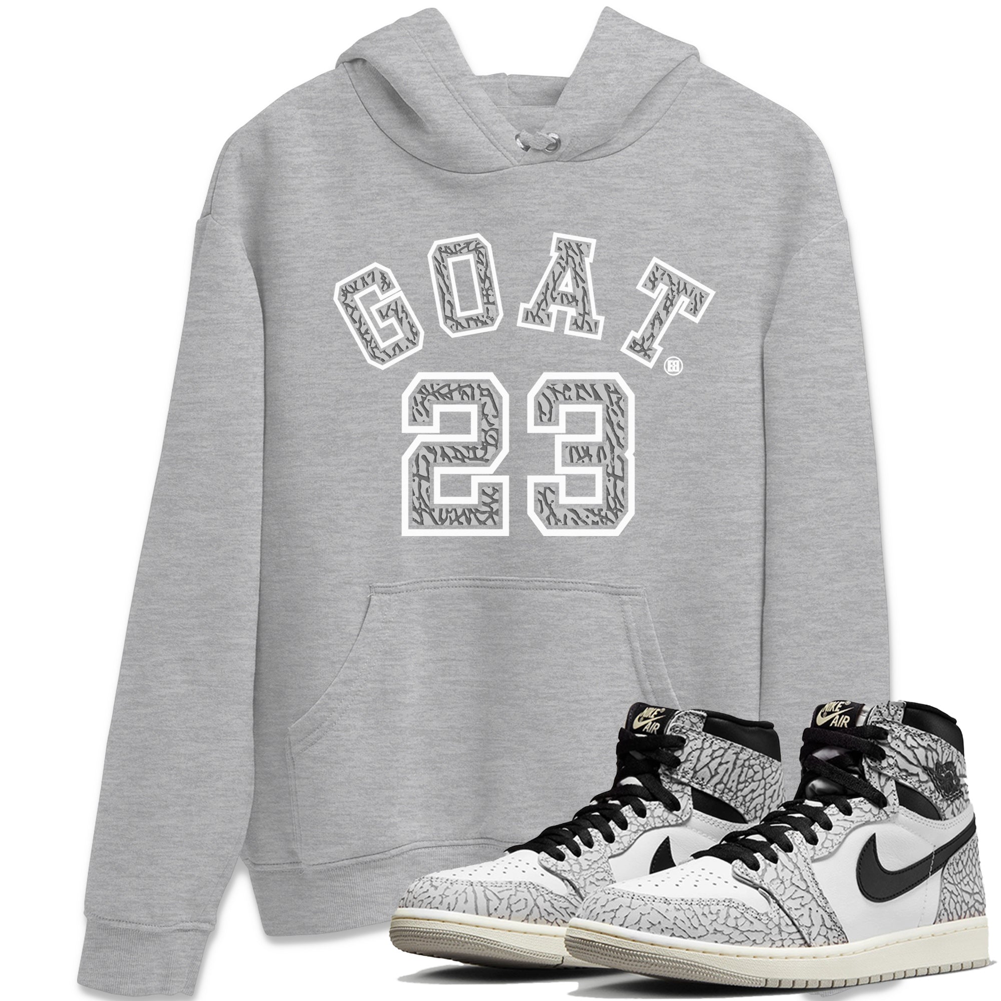Goat 23 Unisex Tops - Air Jordan 1 White Cement