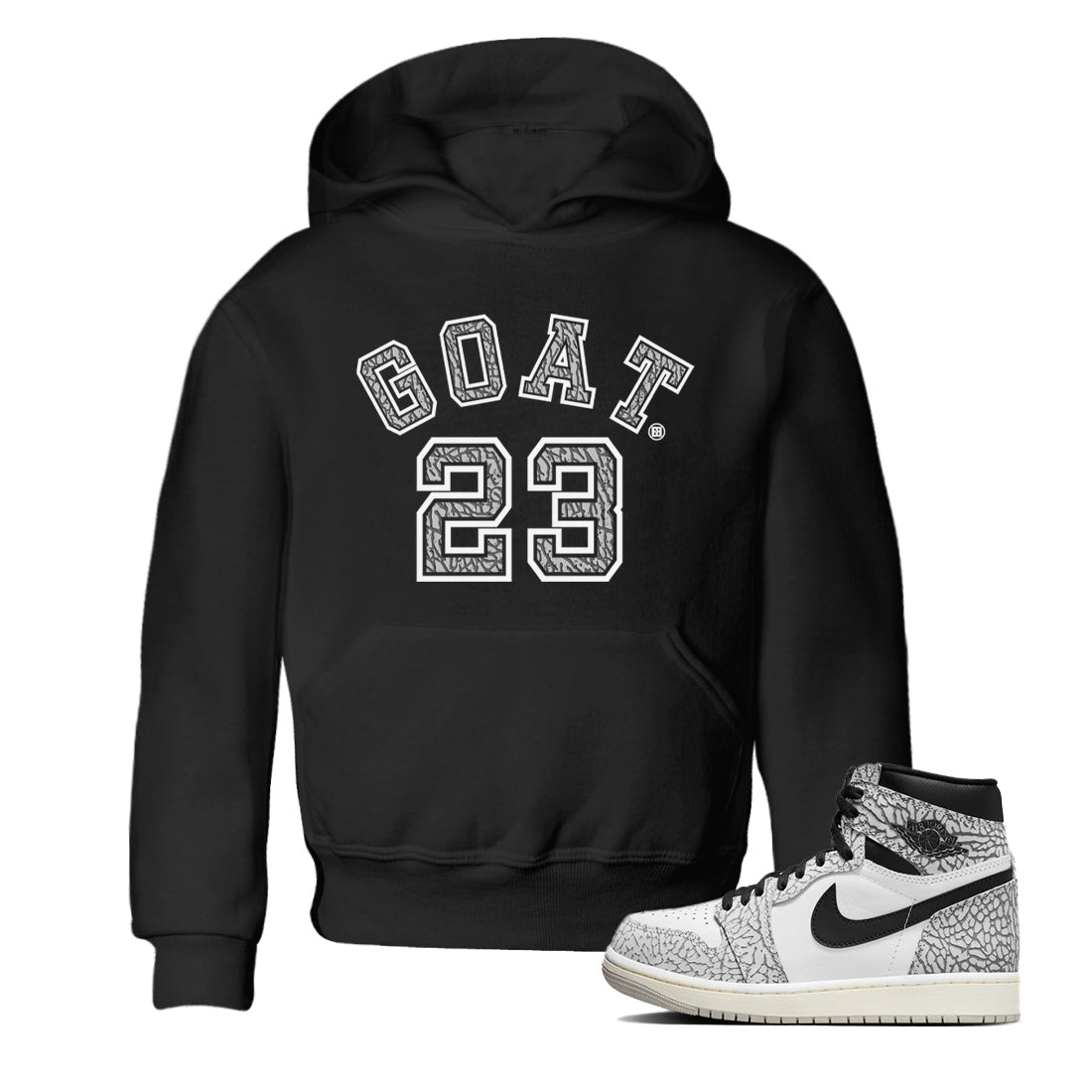 Goat 23 Kids Tops - Air Jordan 1 White Cement