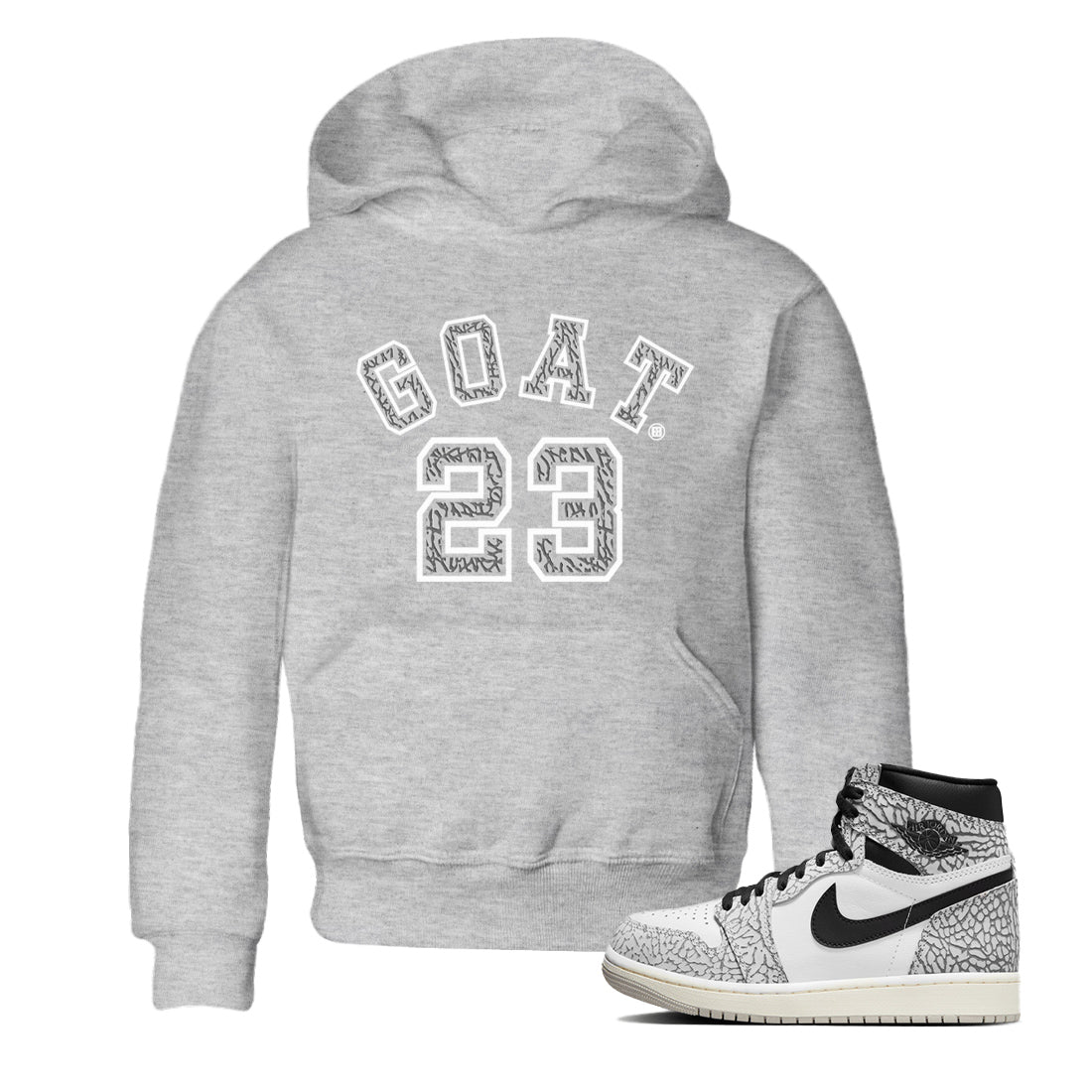 Goat 23 Kids Tops - Air Jordan 1 White Cement