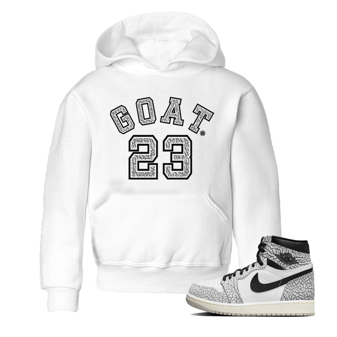 Goat 23 Kids Tops - Air Jordan 1 White Cement