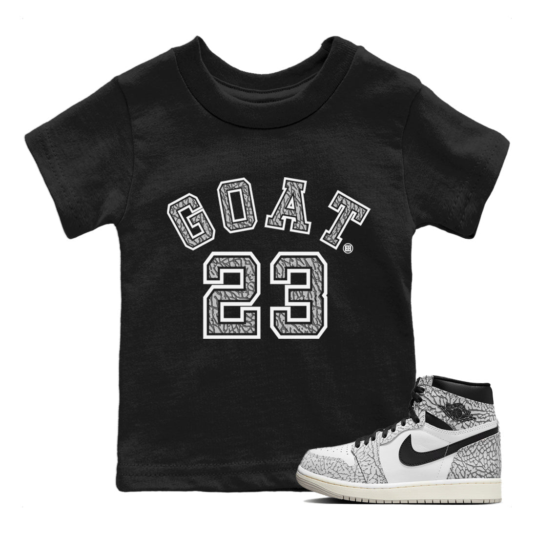 Goat 23 Kids Tops - Air Jordan 1 White Cement