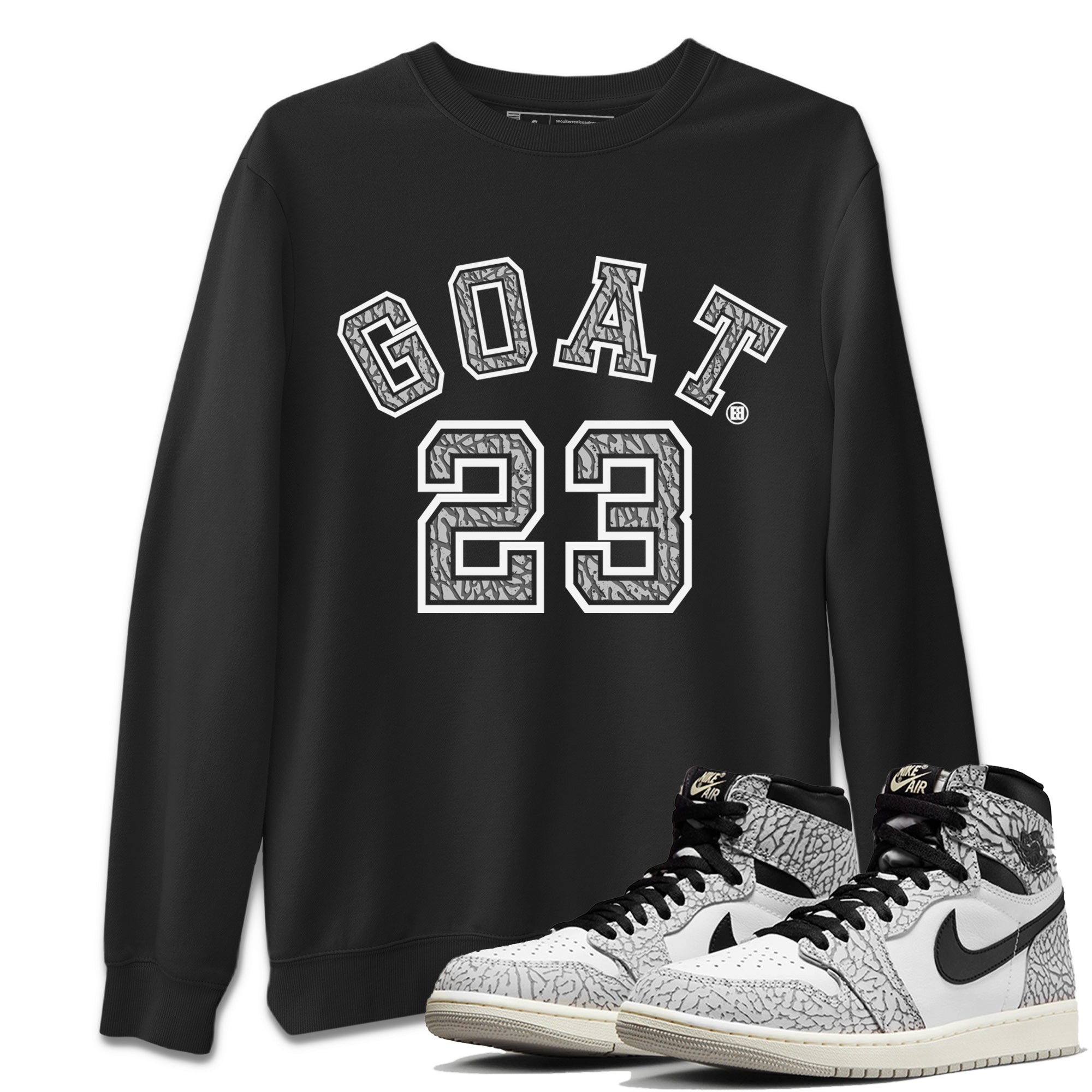 Goat 23 Unisex Tops - Air Jordan 1 White Cement