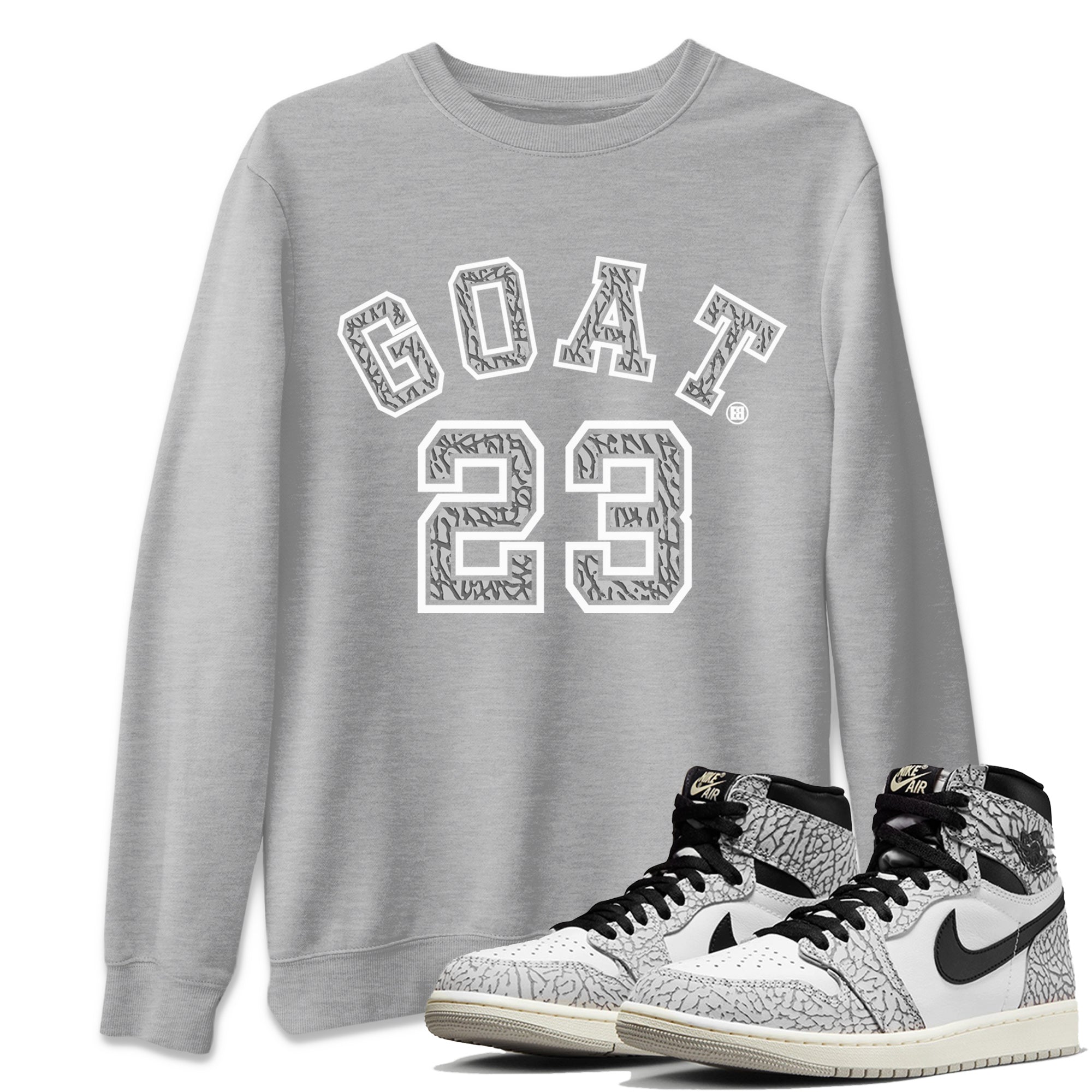 Goat 23 Unisex Tops - Air Jordan 1 White Cement