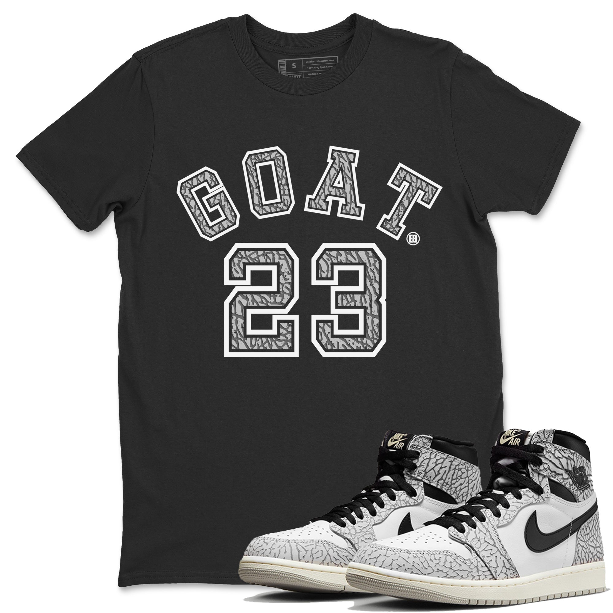 Goat 23 Unisex Tops - Air Jordan 1 White Cement