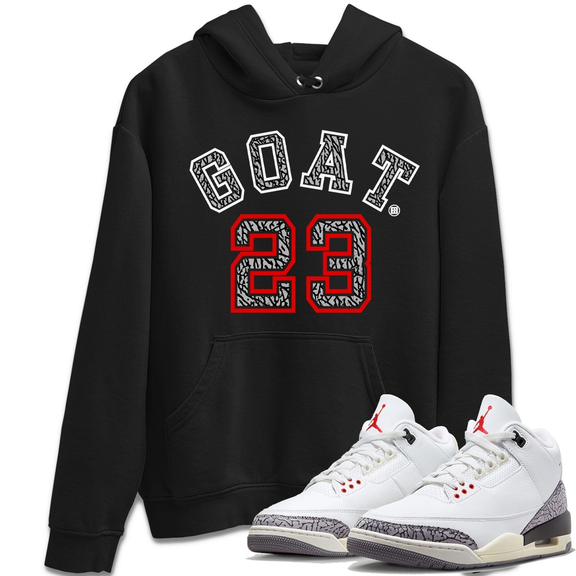 Goat 23 Unisex Tops - Air Jordan 3 White Cement